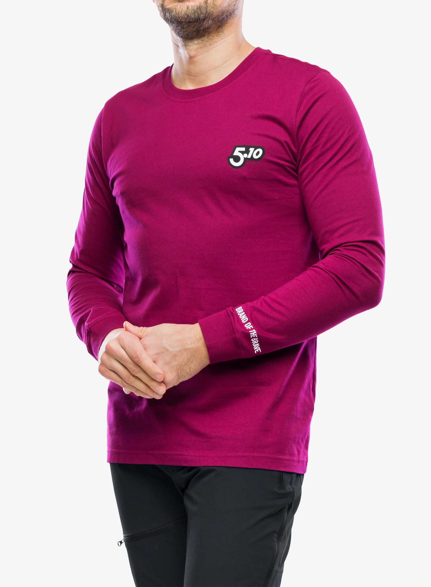 Dukserica Five Ten Brand of the Brave LS - power berry