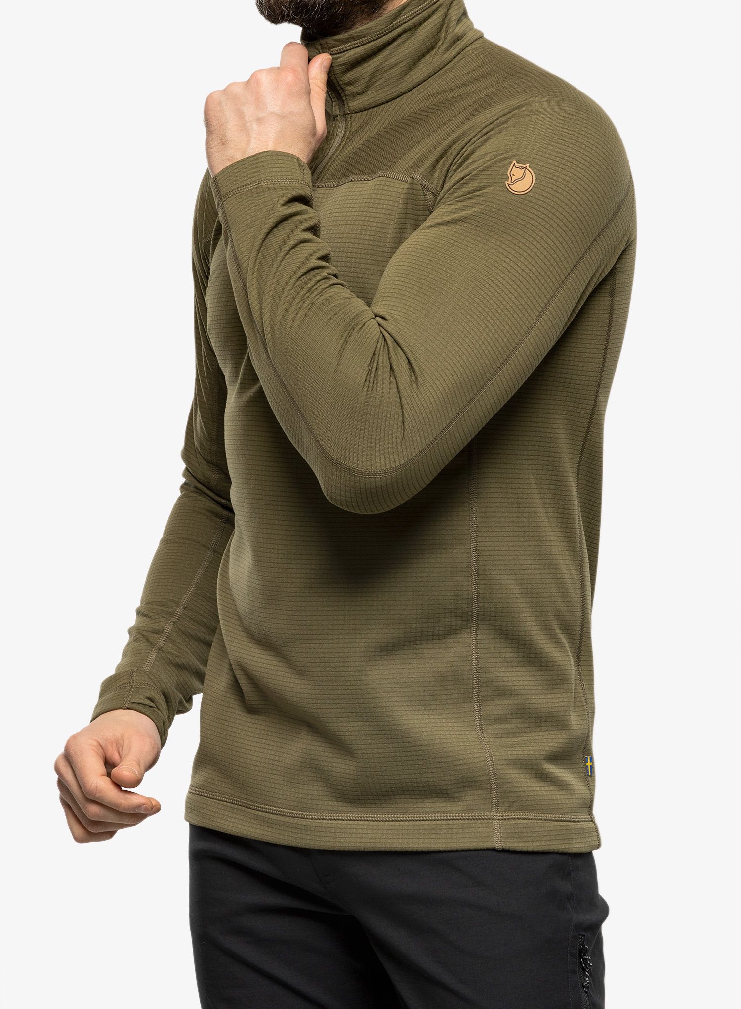 Dukserica od flisa Fjallraven Abisko Lite Fleece Half Zip - green