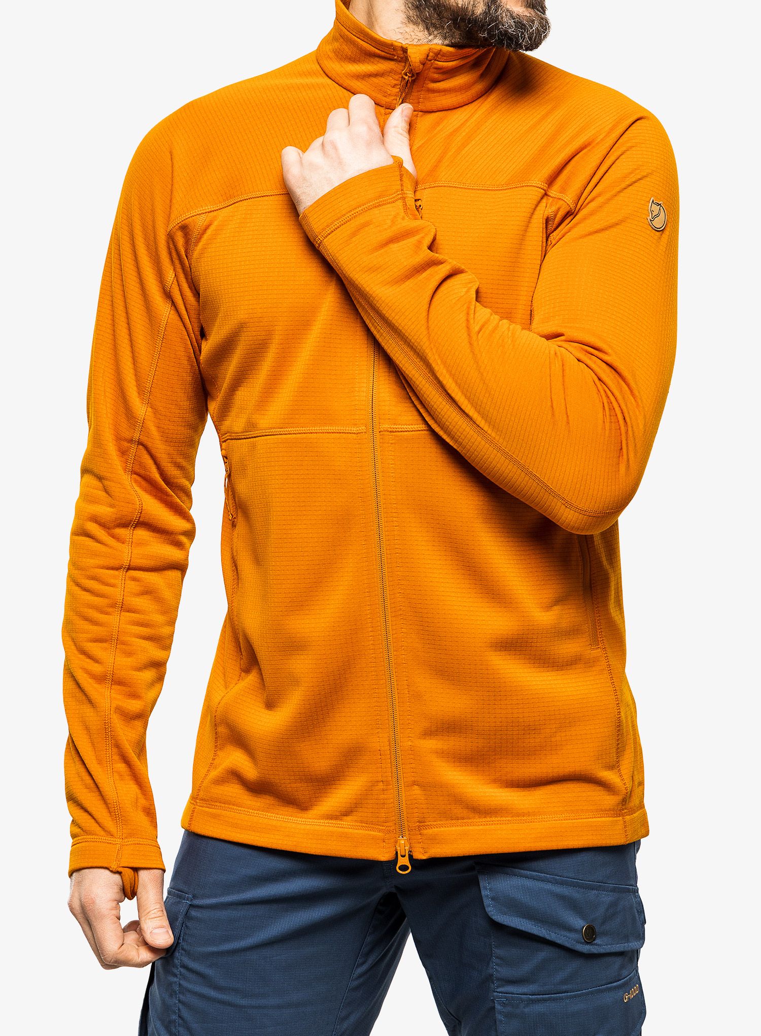 Dukserica na otkopčavanje Fjallraven Abisko Lite Fleece Jacket - sunset orange
