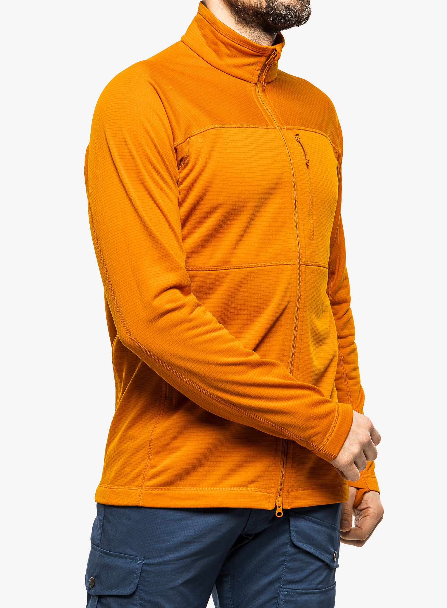 Dukserica na otkopčavanje Fjallraven Abisko Lite Fleece Jacket - sunset orange