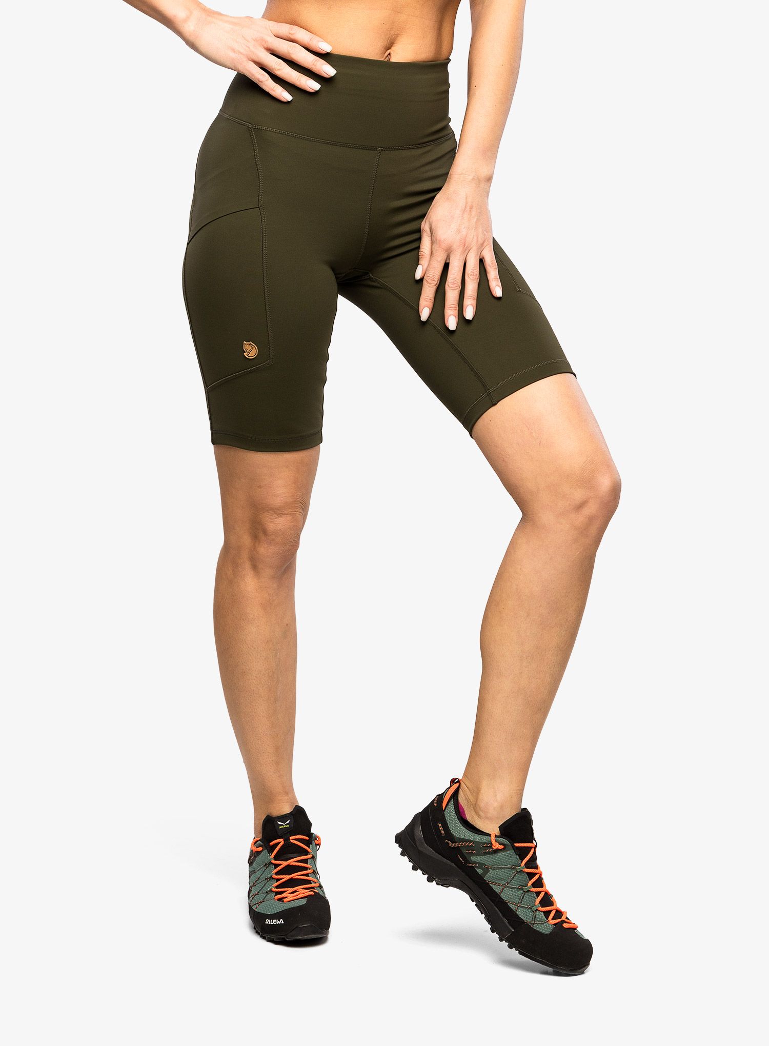 Ženske planinarske kratke hlače Fjallraven Abisko Short Tights - deep forest