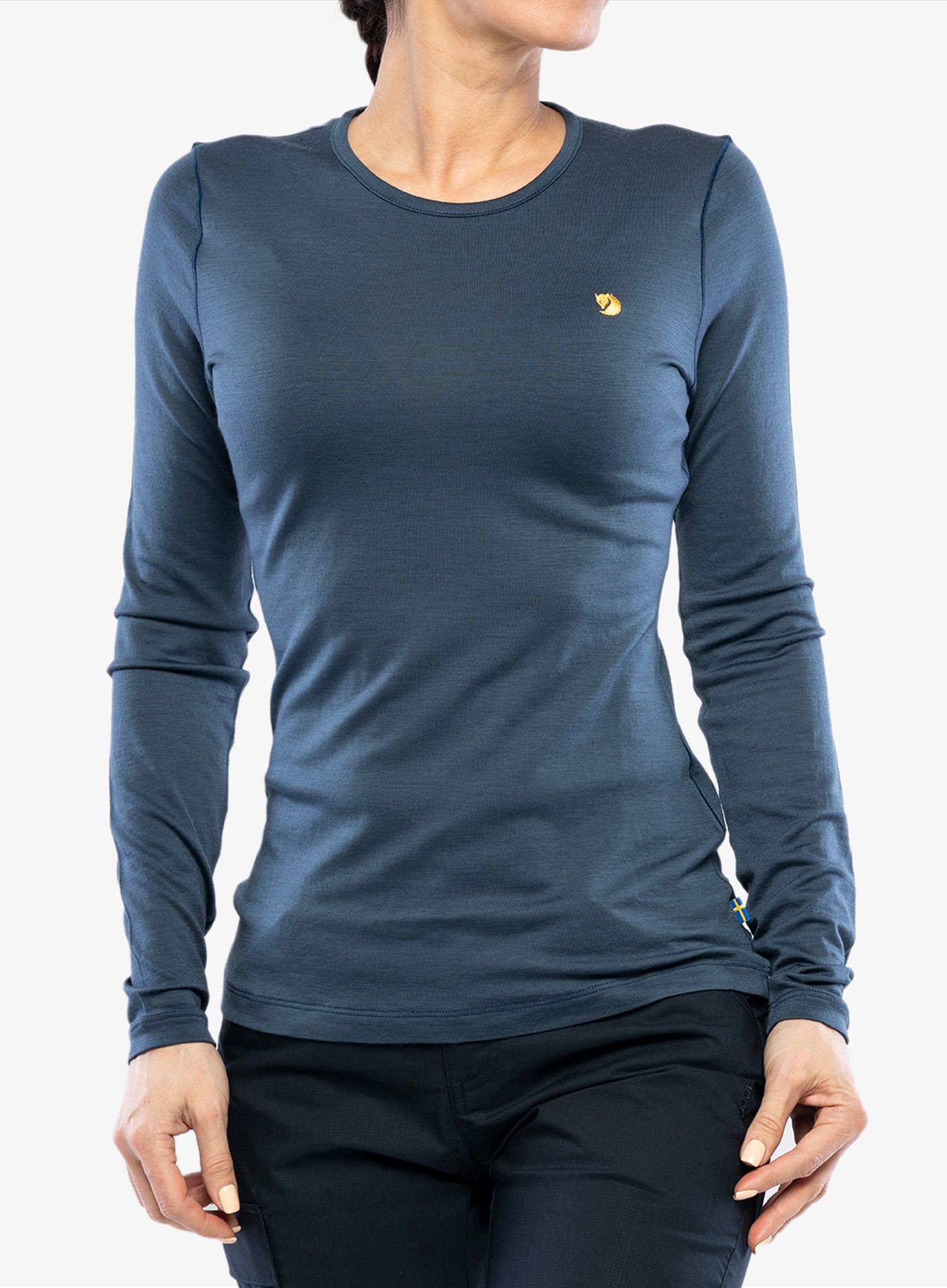 Ženska termoaktivna dukserica Fjallraven Bergtagen Thinwool LS - mountain blue
