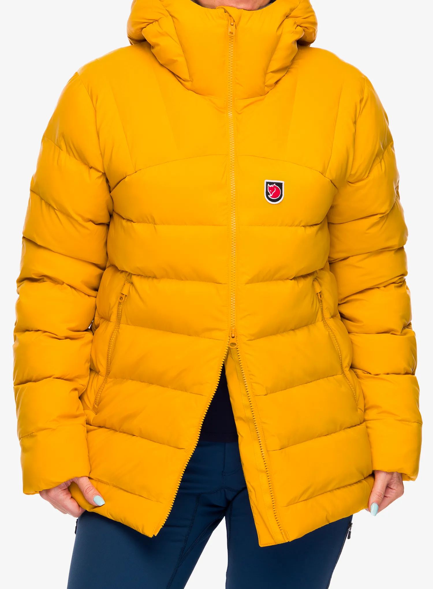 Jakna s postavom ženska Fjallraven Expedition Mid Winter Jacket - mustard yellow/un blue