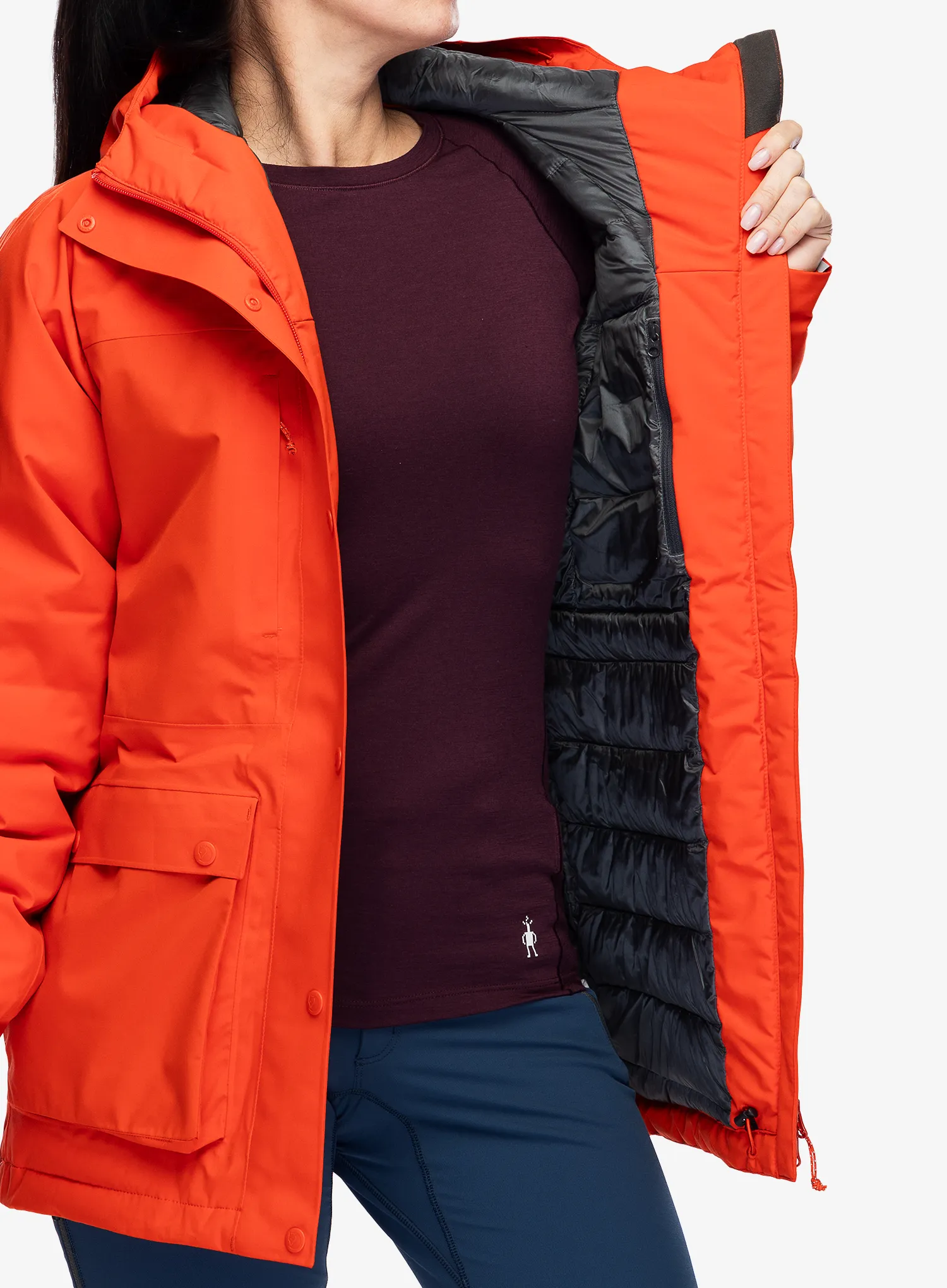 Ženska zimska jakna Fjallraven HC Hydratic Padded Jacket - flame orange
