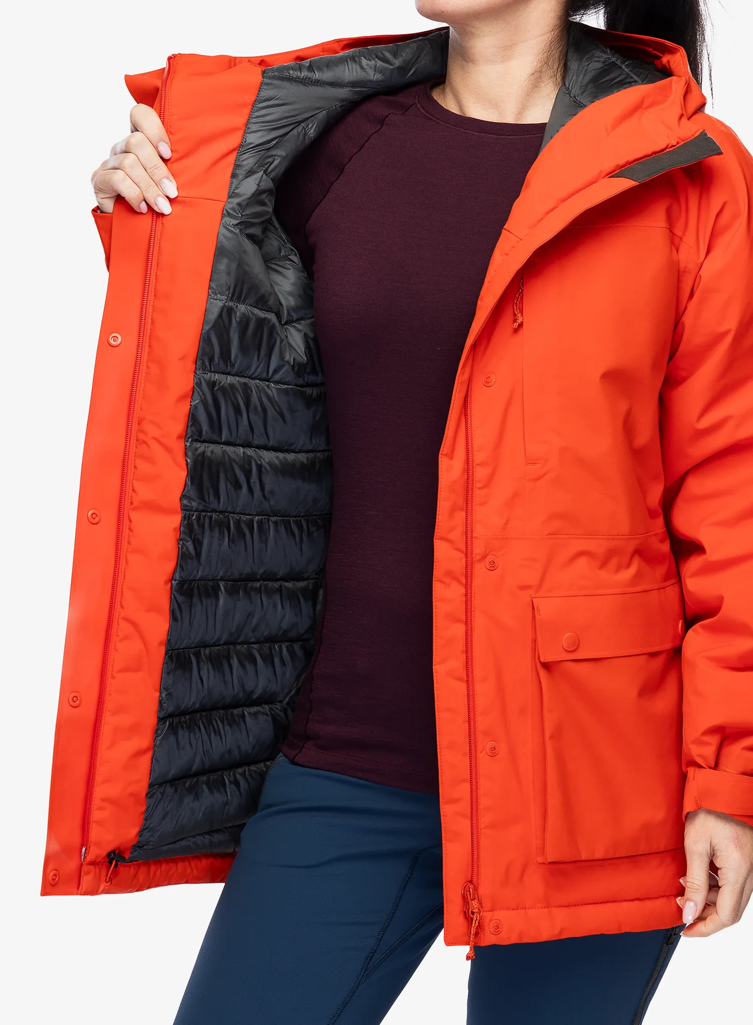 Ženska zimska jakna Fjallraven HC Hydratic Padded Jacket - flame orange