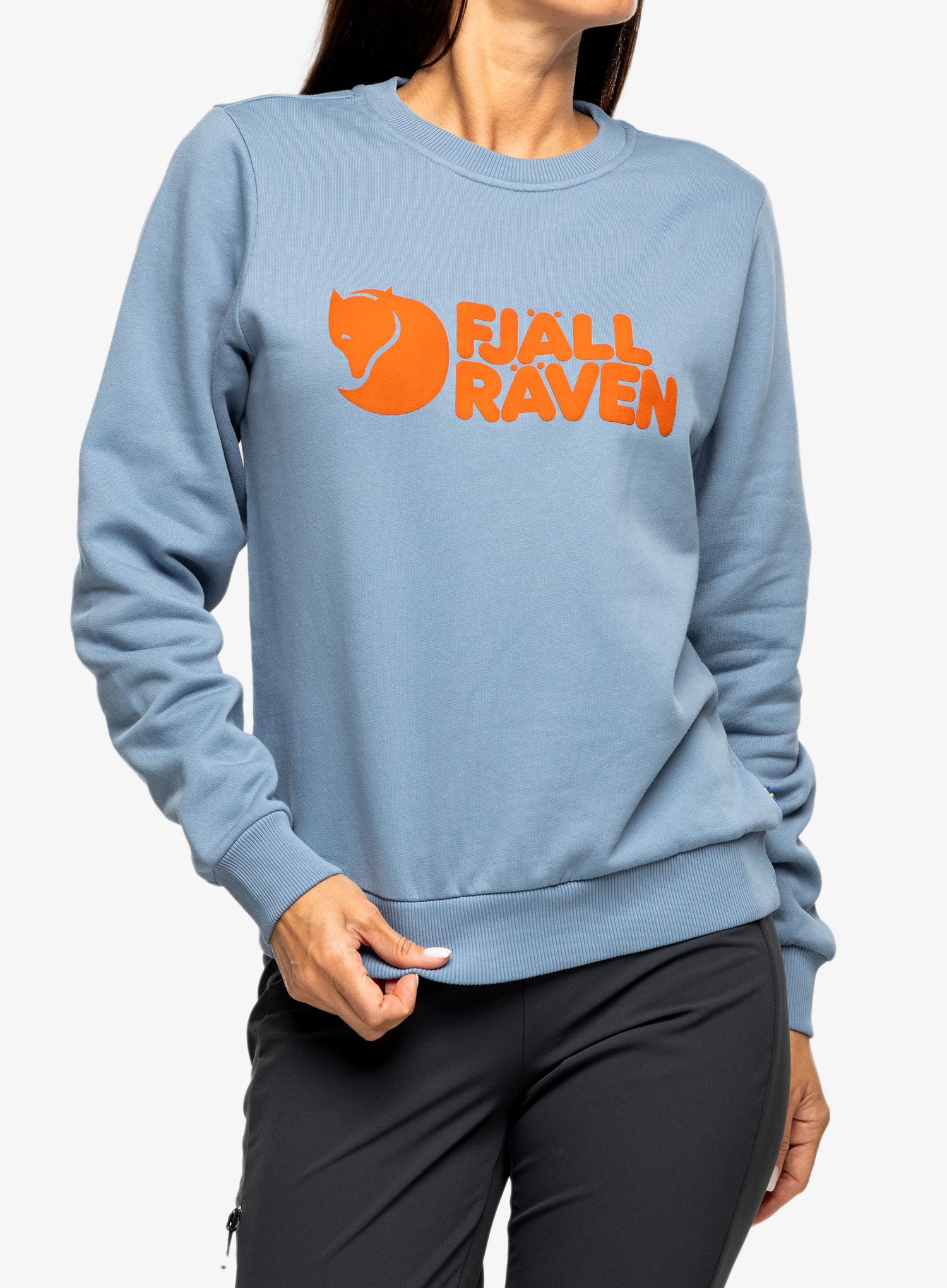 Ženska dukserica Fjallraven Logo Sweater - dawn blue/terracotta brown