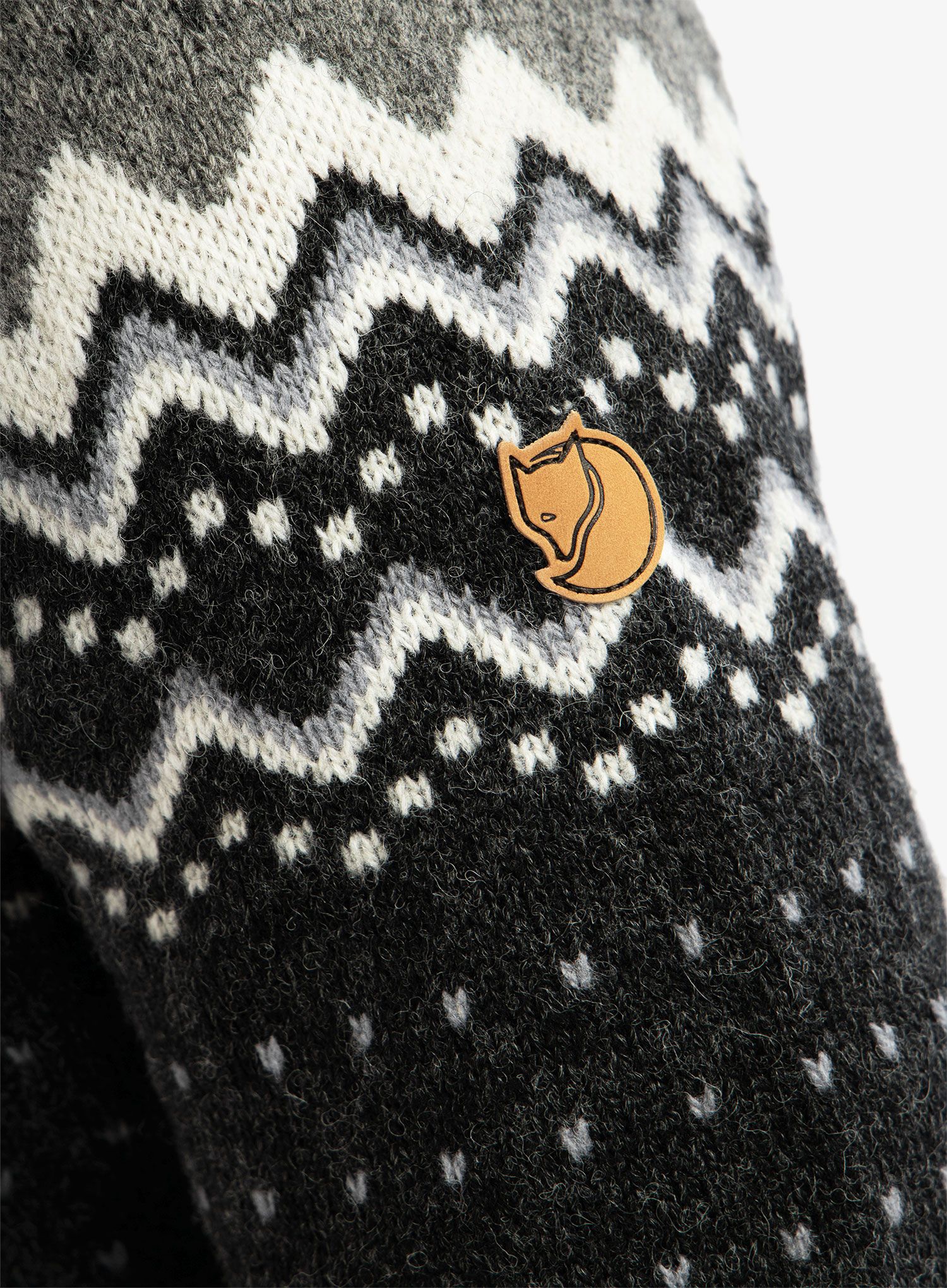 Džemper Fjallraven Ovik Knit Sweater - dark grey/grey