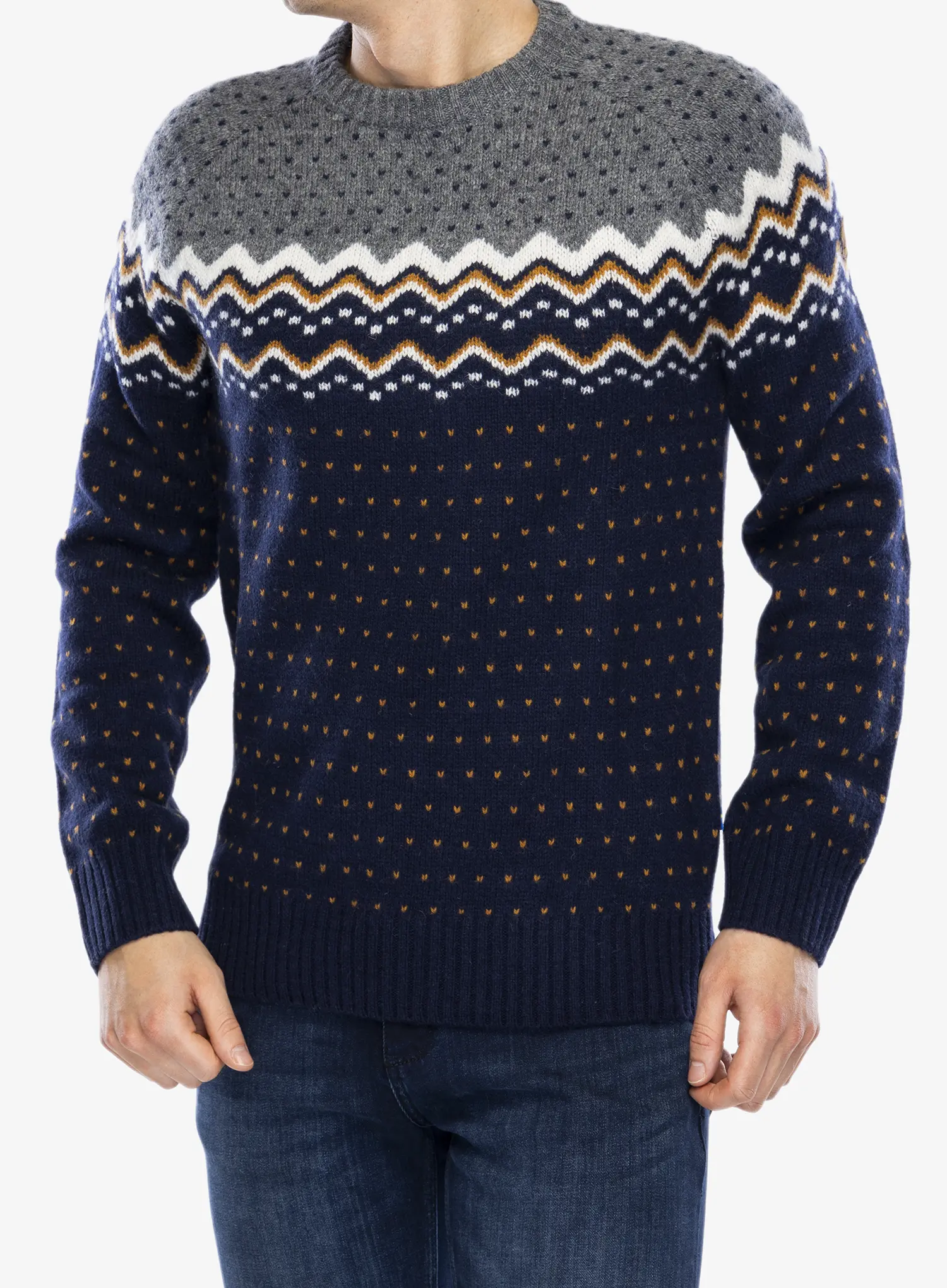 Džemper Fjallraven Ovik Knit Sweater - dark navy/navy