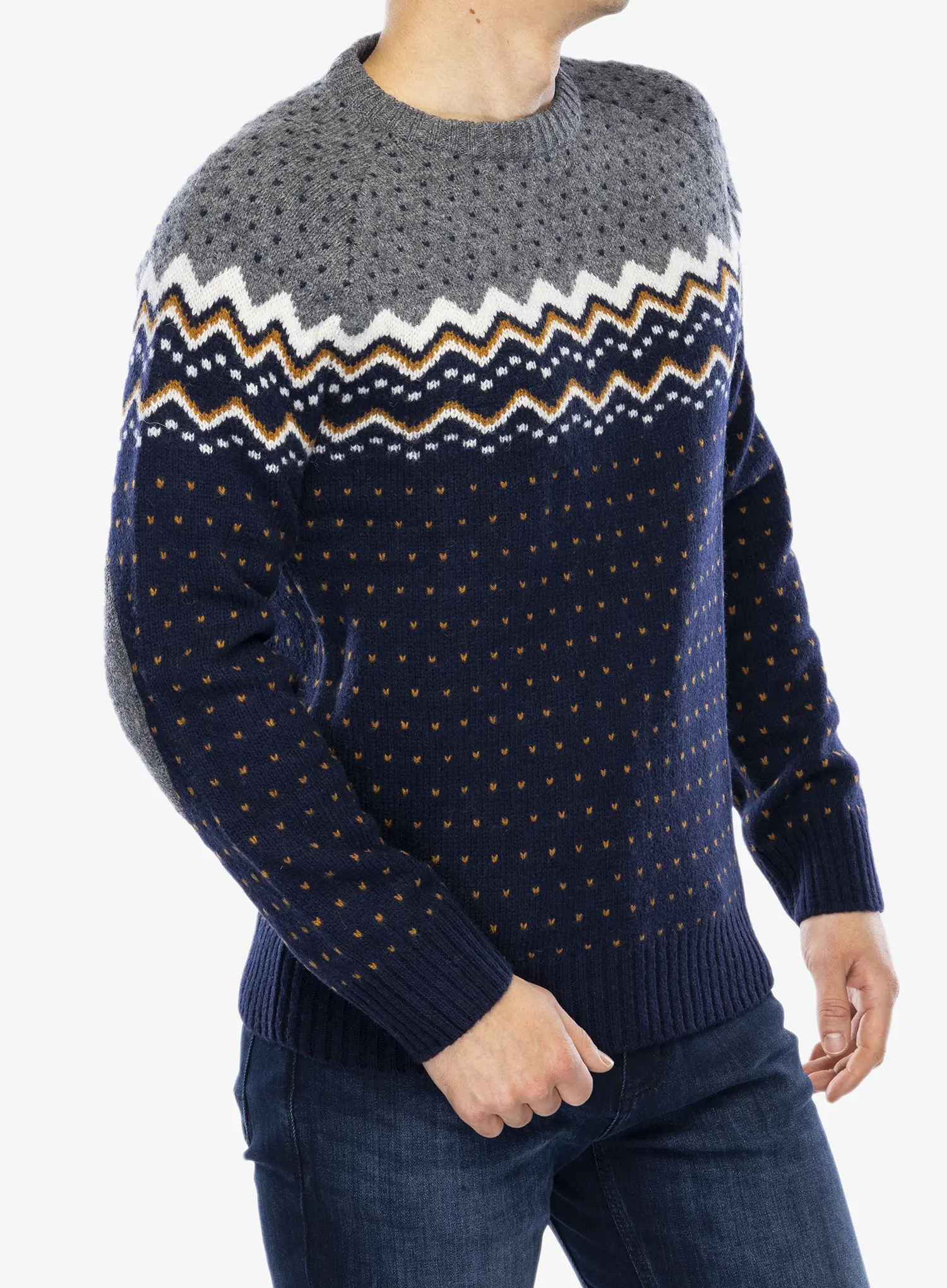 Džemper Fjallraven Ovik Knit Sweater - dark navy/navy