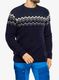 Džemper Fjallraven Ovik Knit Sweater - dark navy/mountain blue