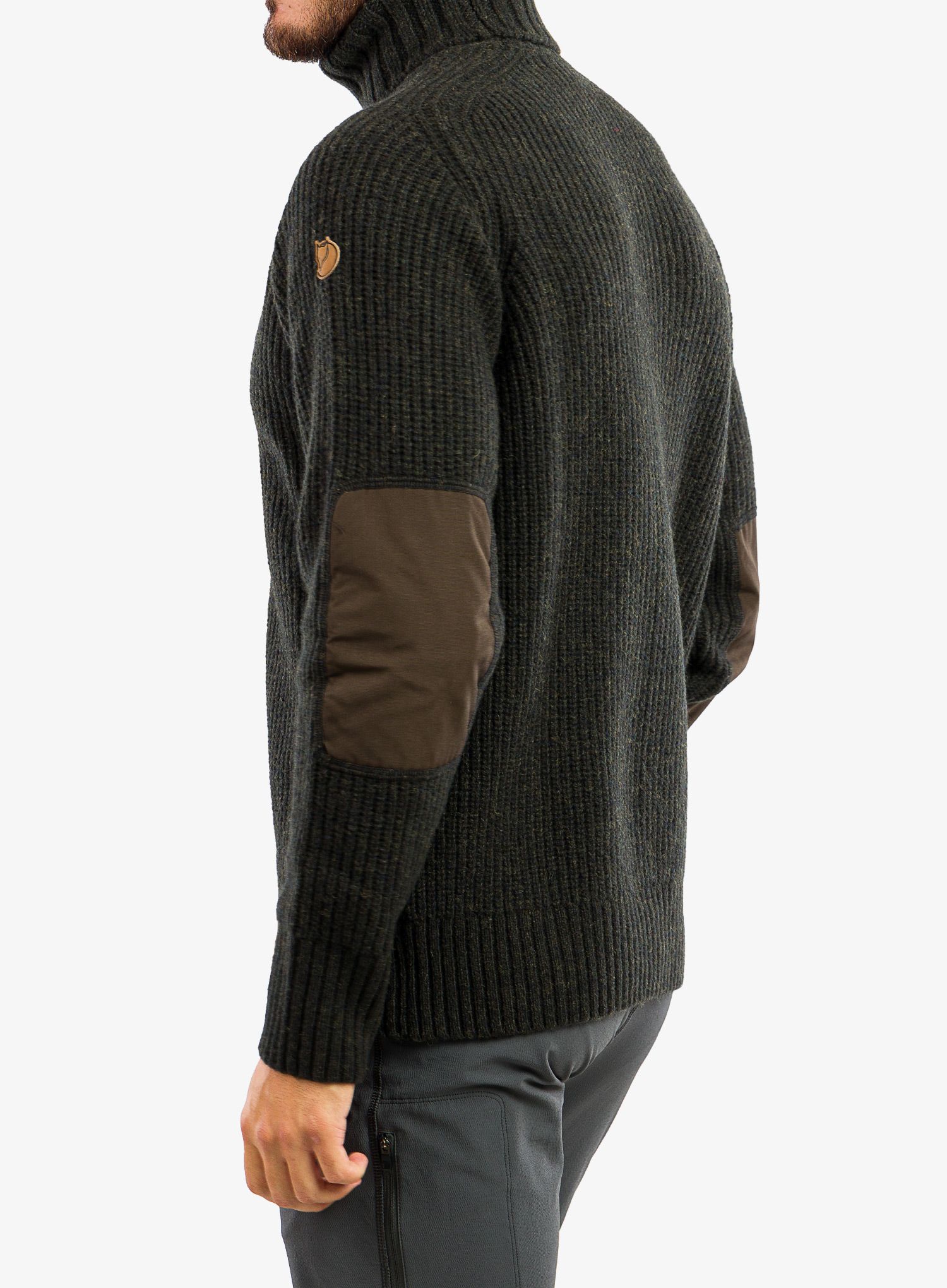 Džemper Fjallraven Övik Roller Neck Sweater - dark olive