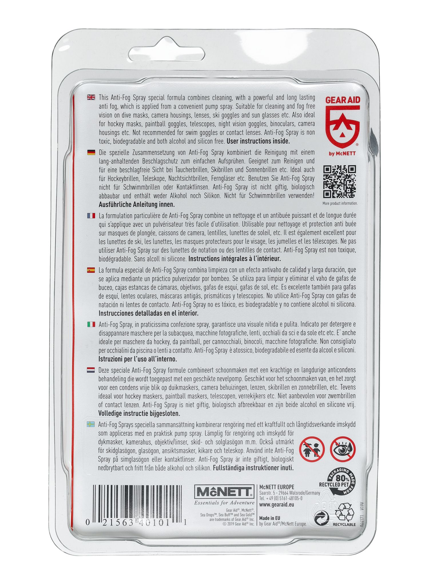 Sprej Gear Aid Anti-Fog Sprey