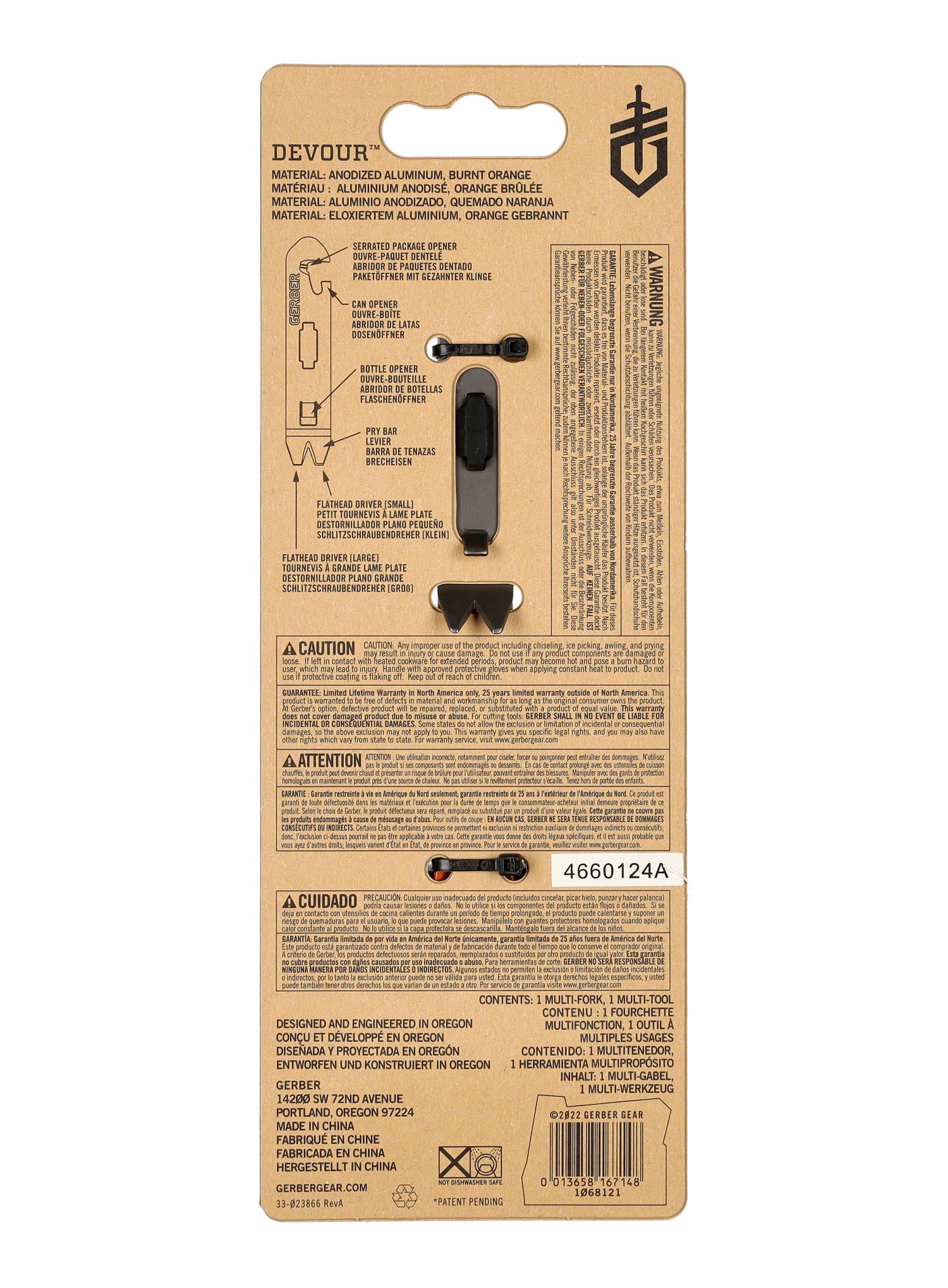 Pribor za jelo Gerber Compleat Multi Fork - burnt orange