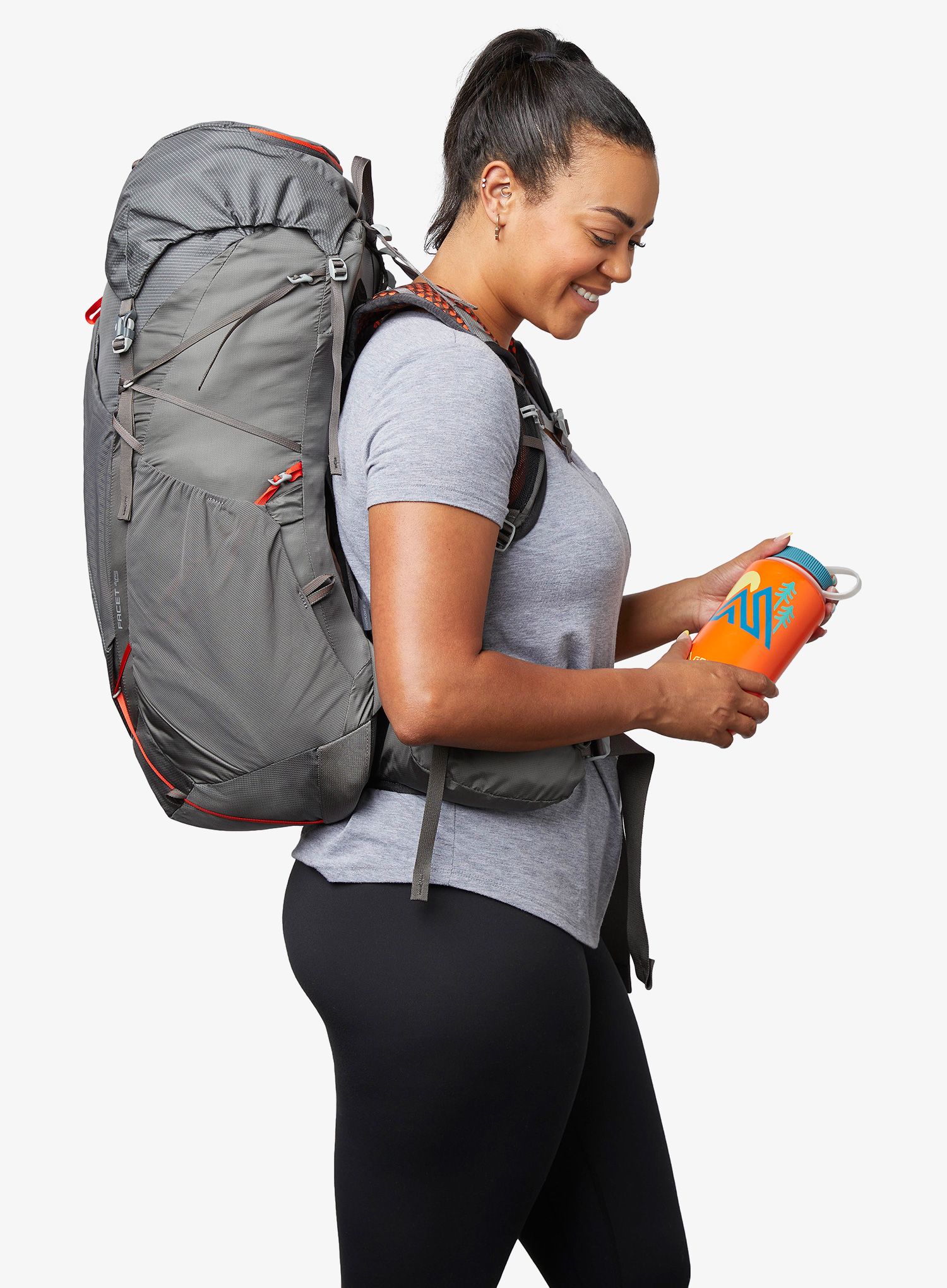 Ženski trekking ruksak Gregory Facet 45 RC - sunset grey