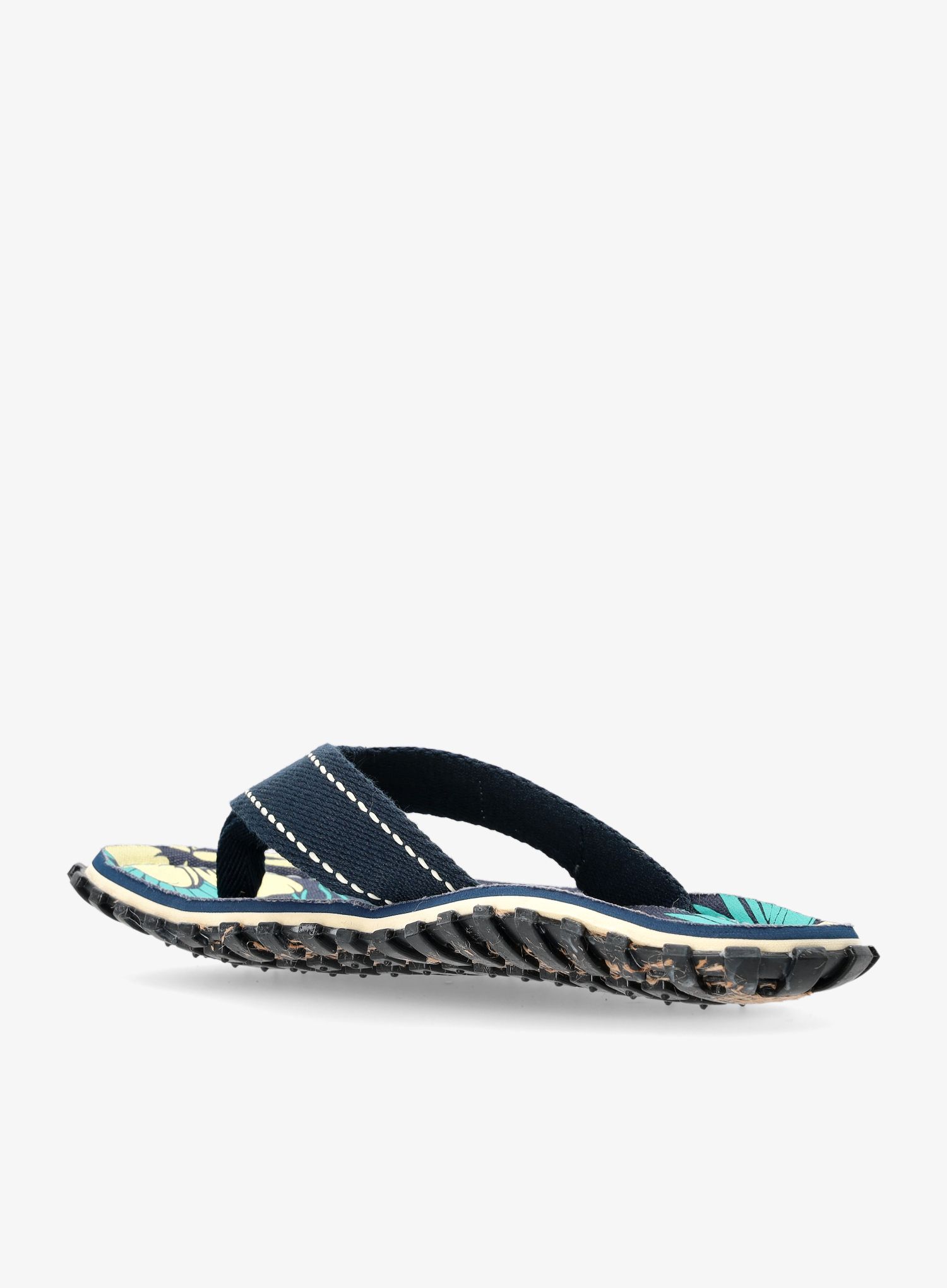 Japanke Gumbies Islander Canvas Flip-Flops - blue hibiscus
