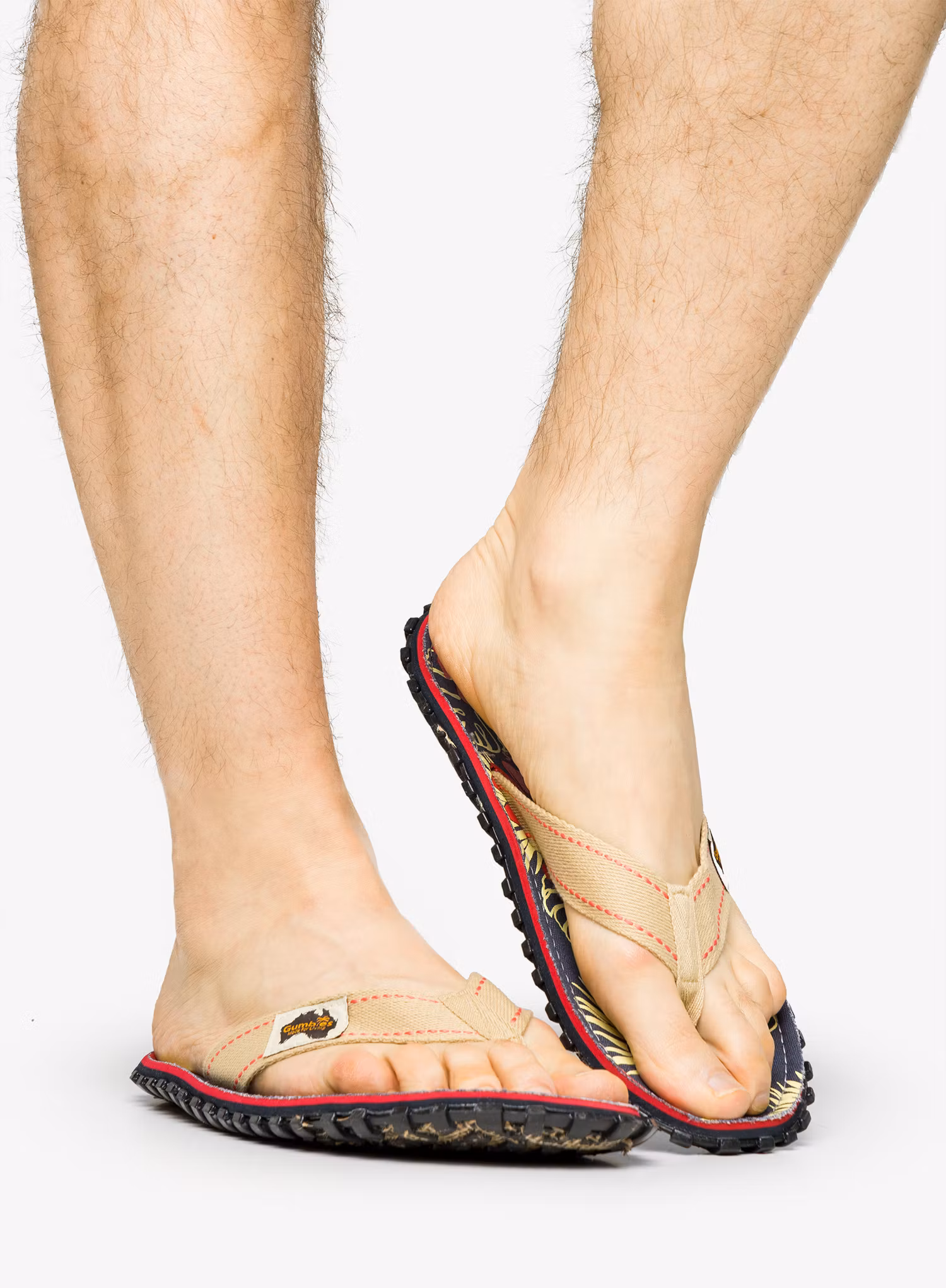 Japanke Gumbies Islander Canvas Flip-Flops - denim hibiscus