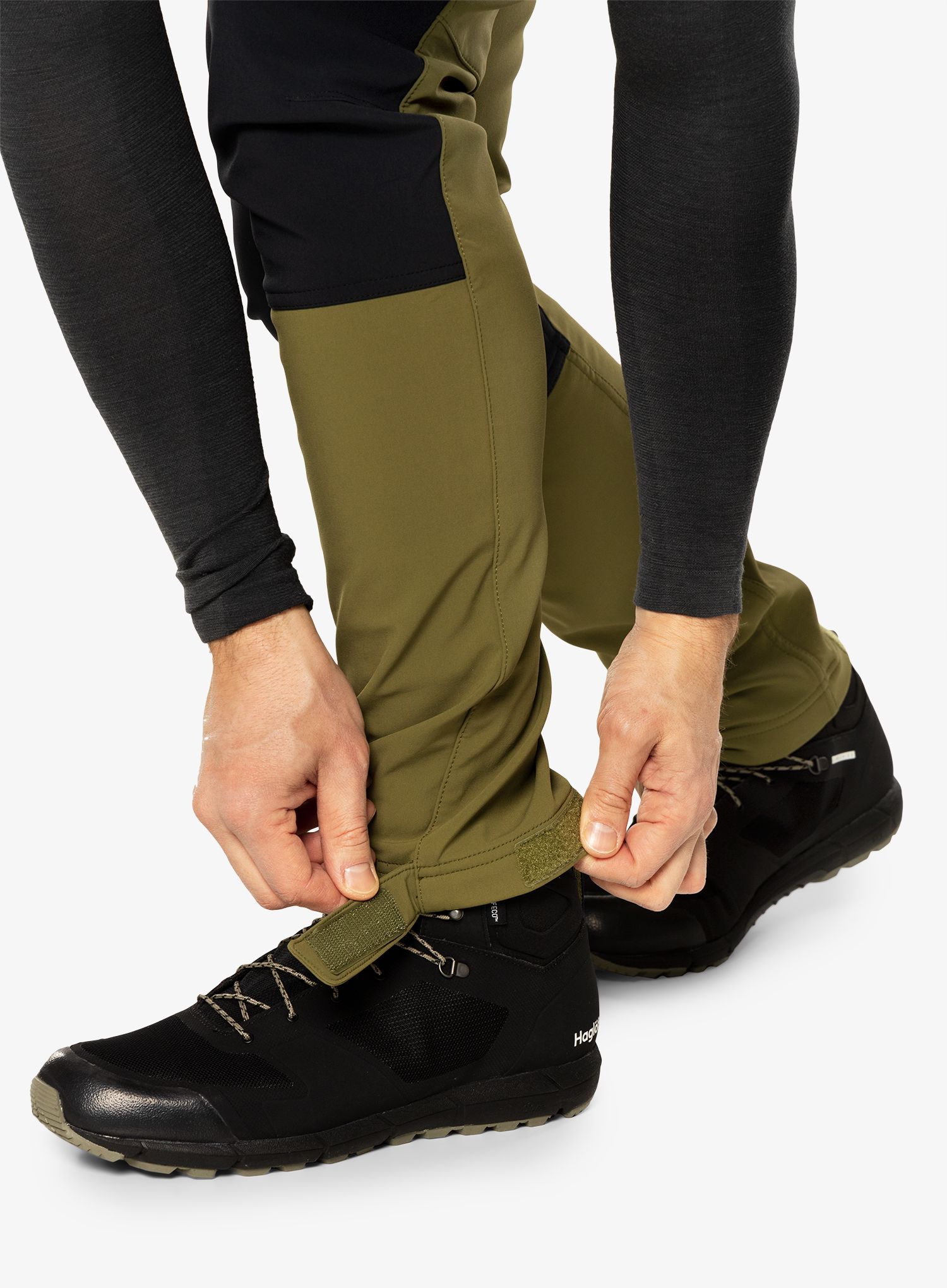 Softshell hlače Haglofs Chilly Softshell Pant - olive green/true black