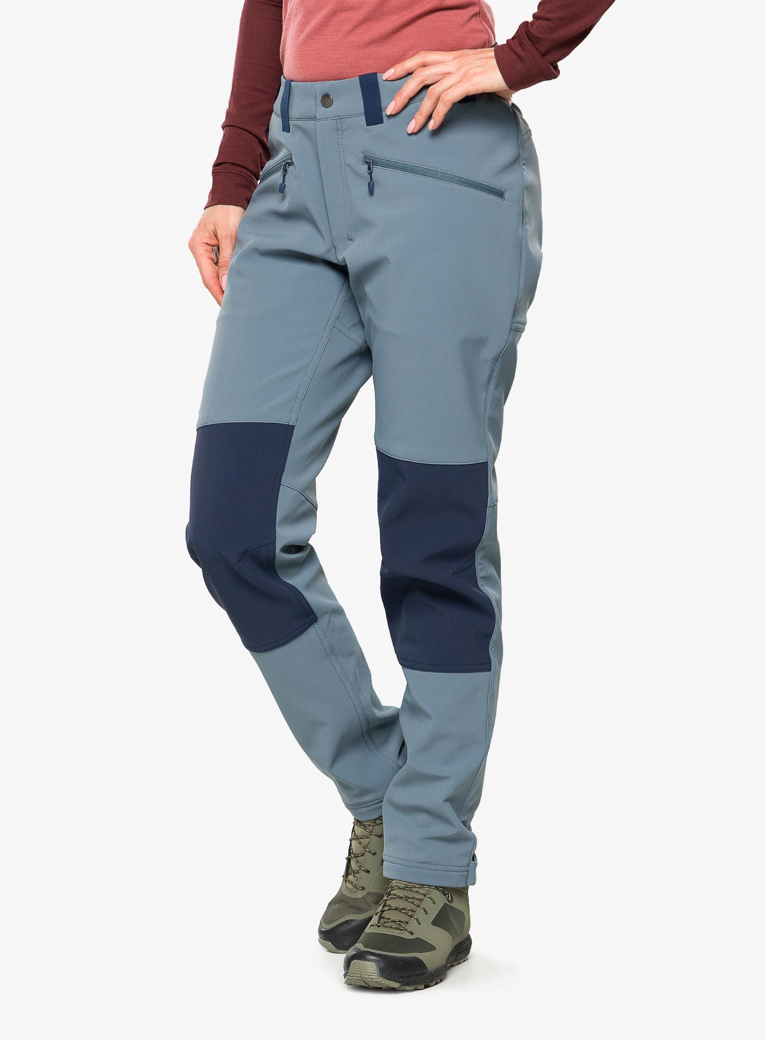 Ženske softshell hlače Haglofs Chilly Softshell Pant - steel blue/tarn blue