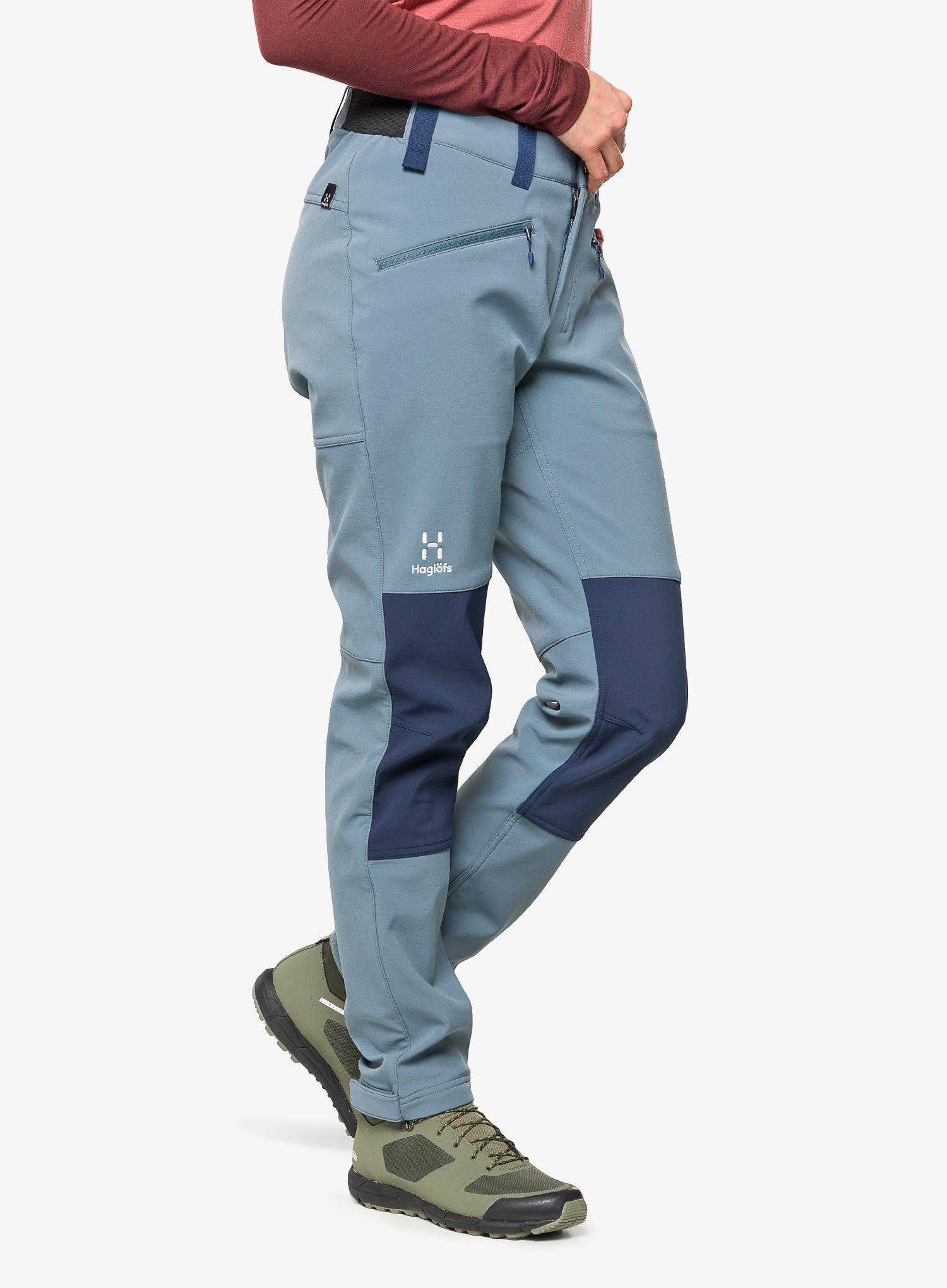 Ženske softshell hlače Haglofs Chilly Softshell Pant - steel blue/tarn blue
