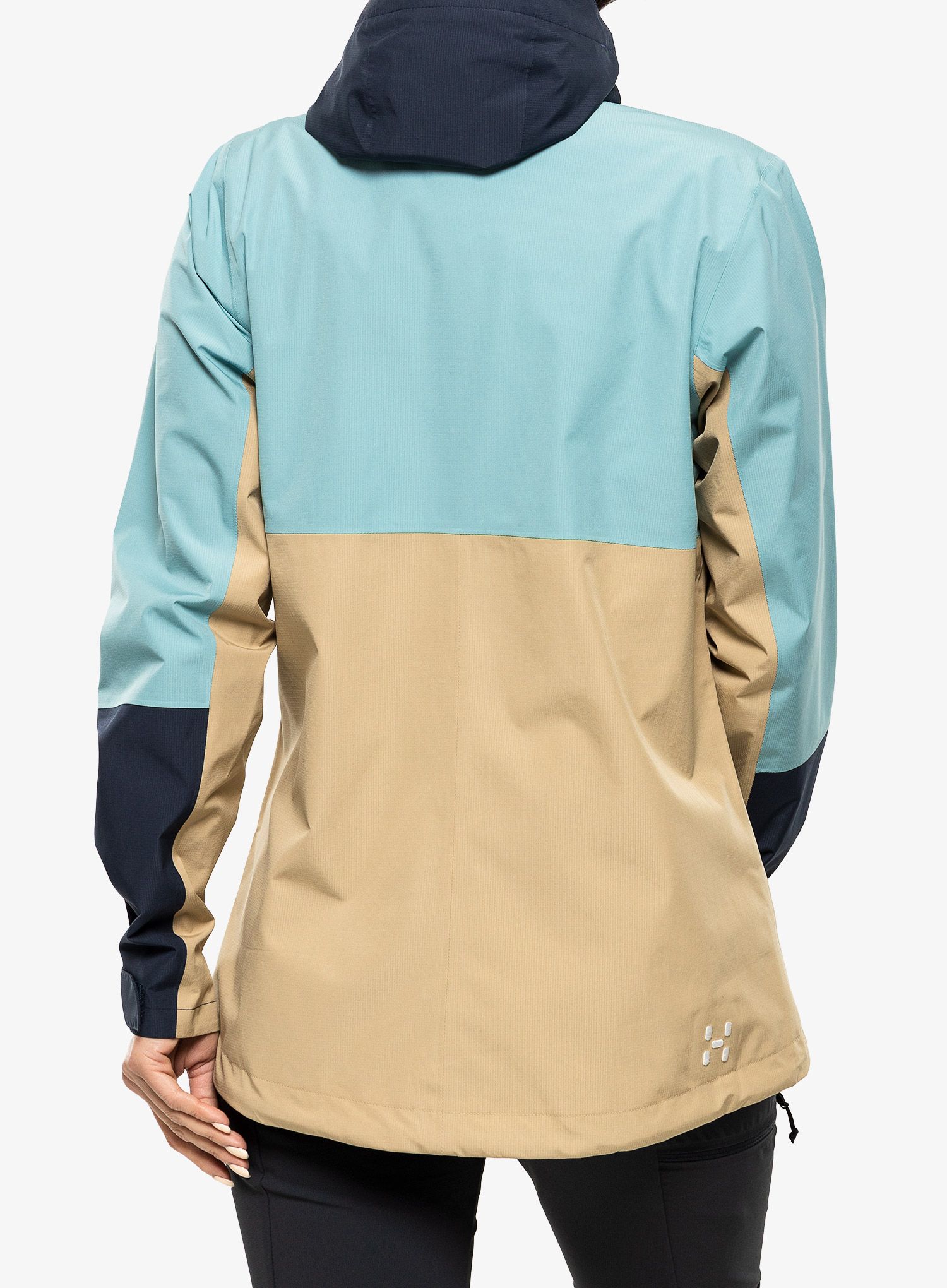 Ženska kišna jakna Haglofs Finch Proof Jacket - sand/frost blue