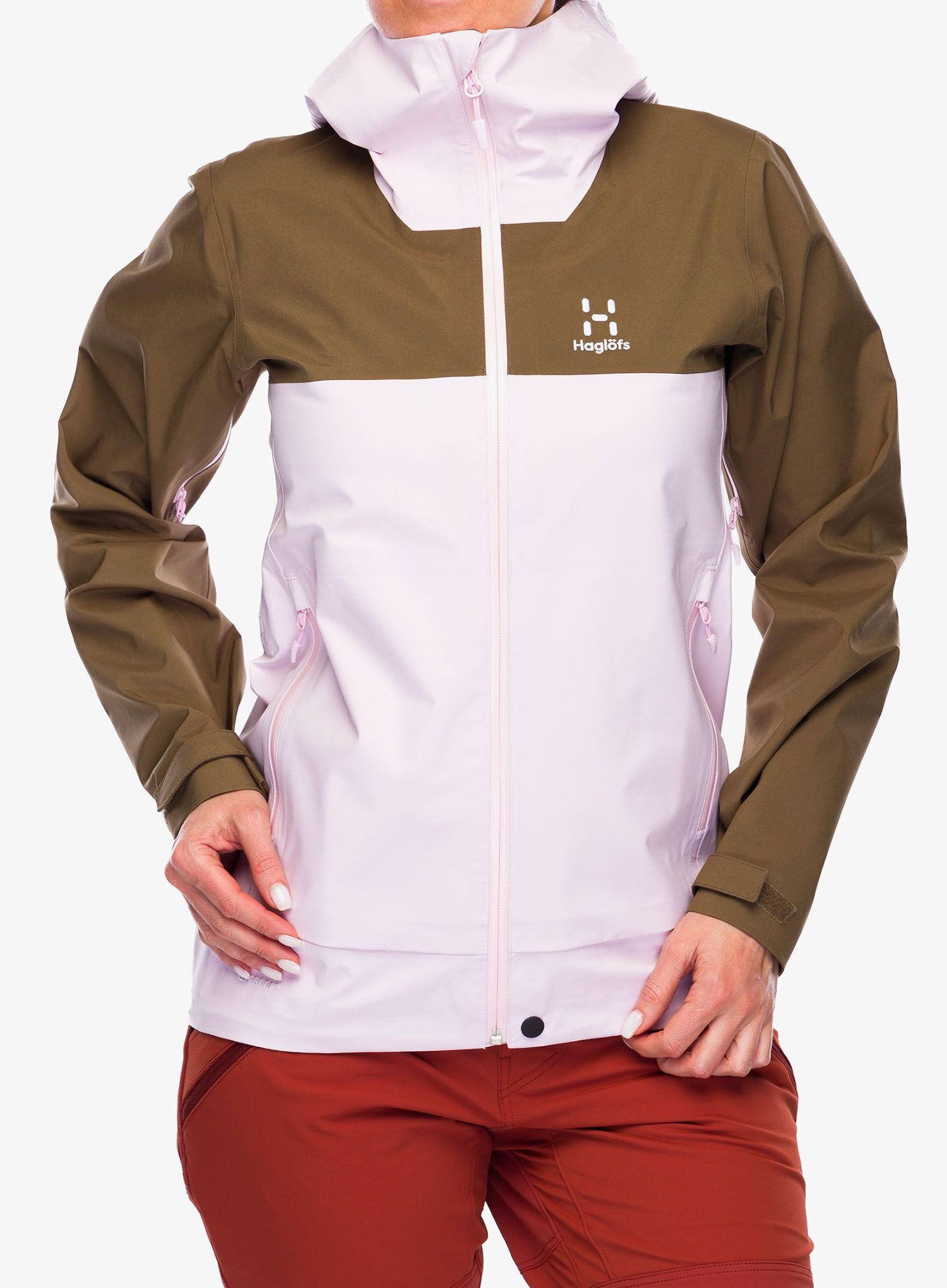 Ženska jakna s membranom Haglofs Front Proof Jacket - fresh pink/teak brown