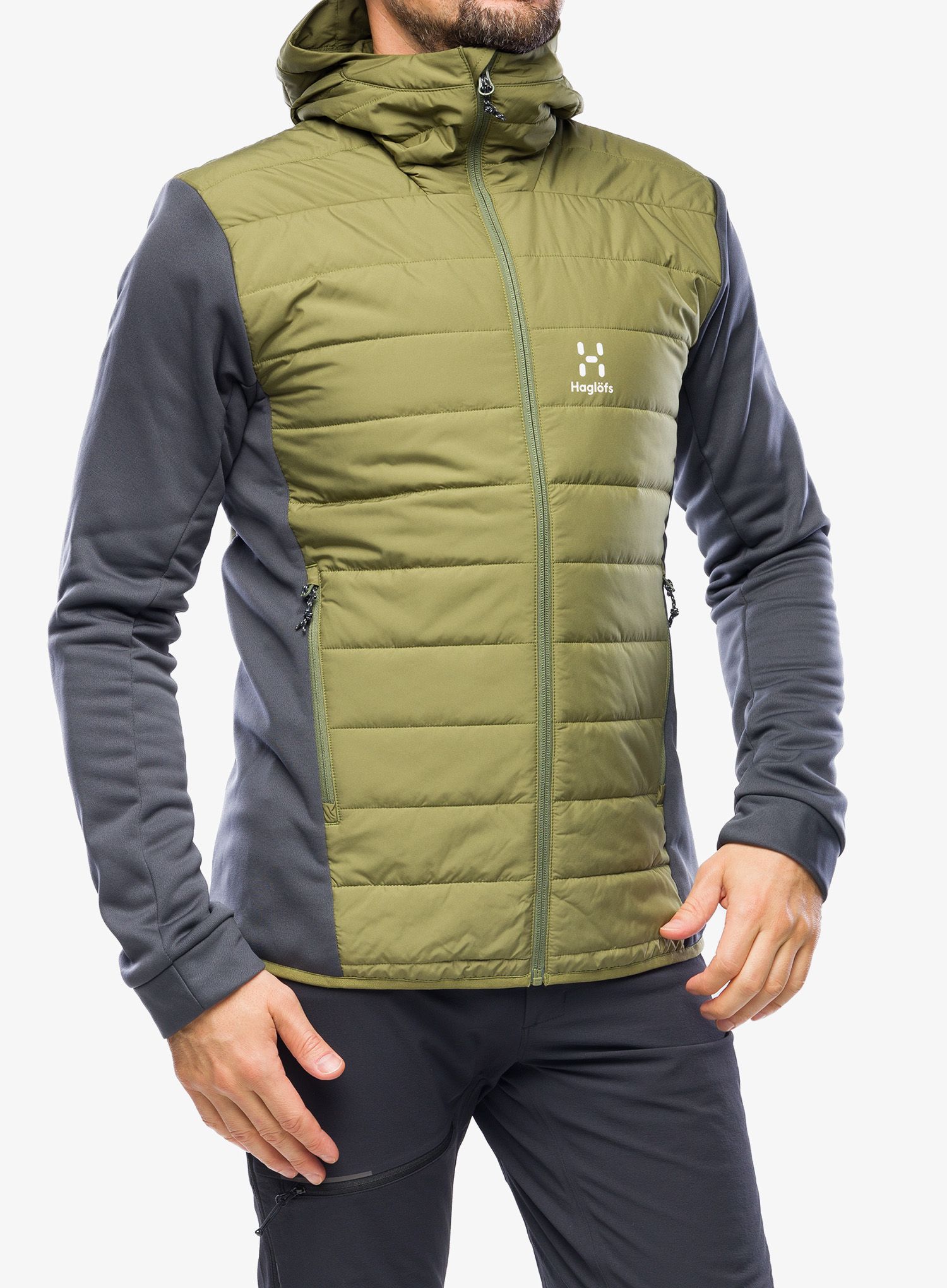Kurtka Haglofs Hybrid Insulation Hood - magnetite/olive