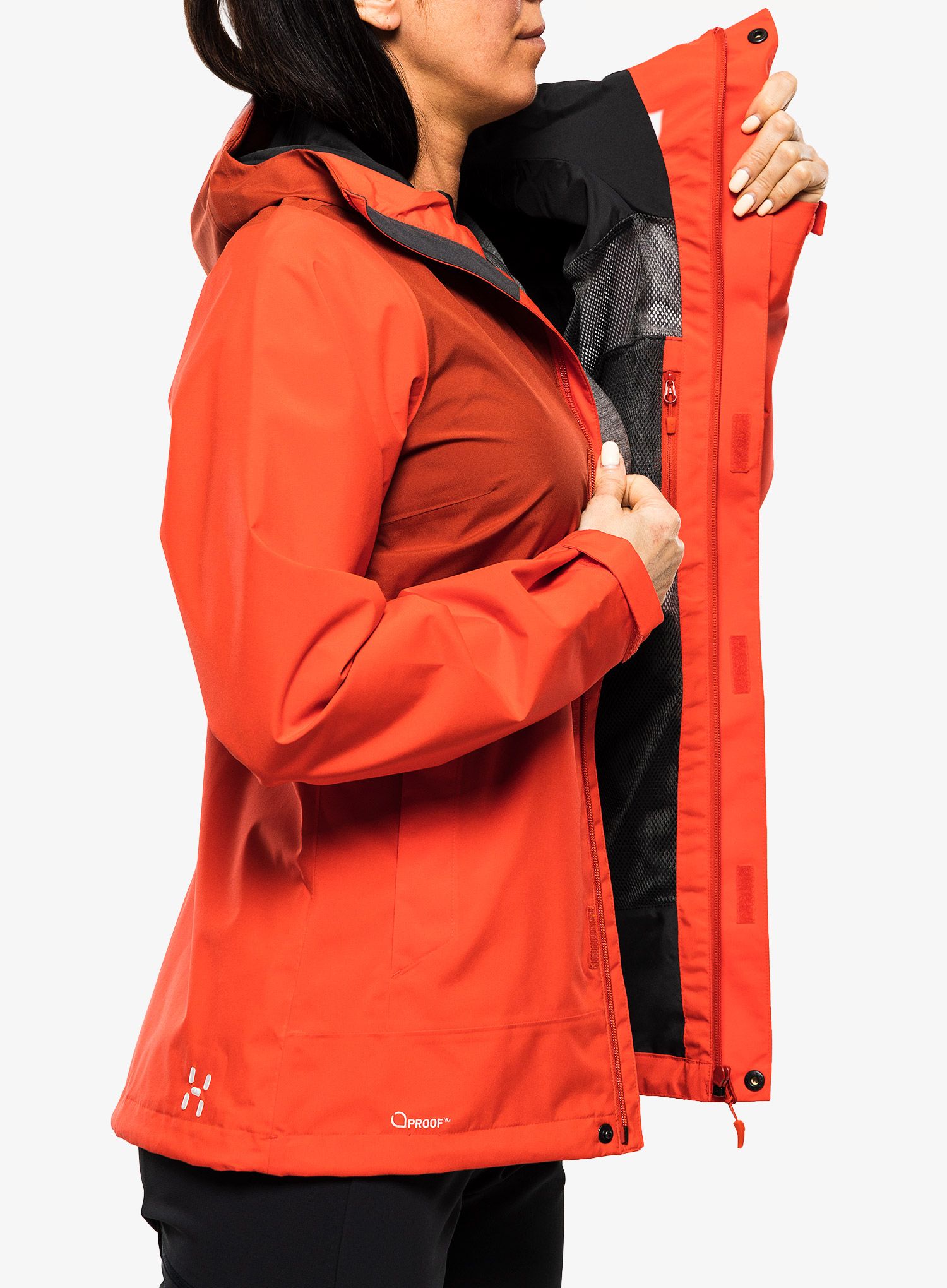 Ženska kišna jakna Haglofs Koyal Proof Jacket - poppy red/corrosion