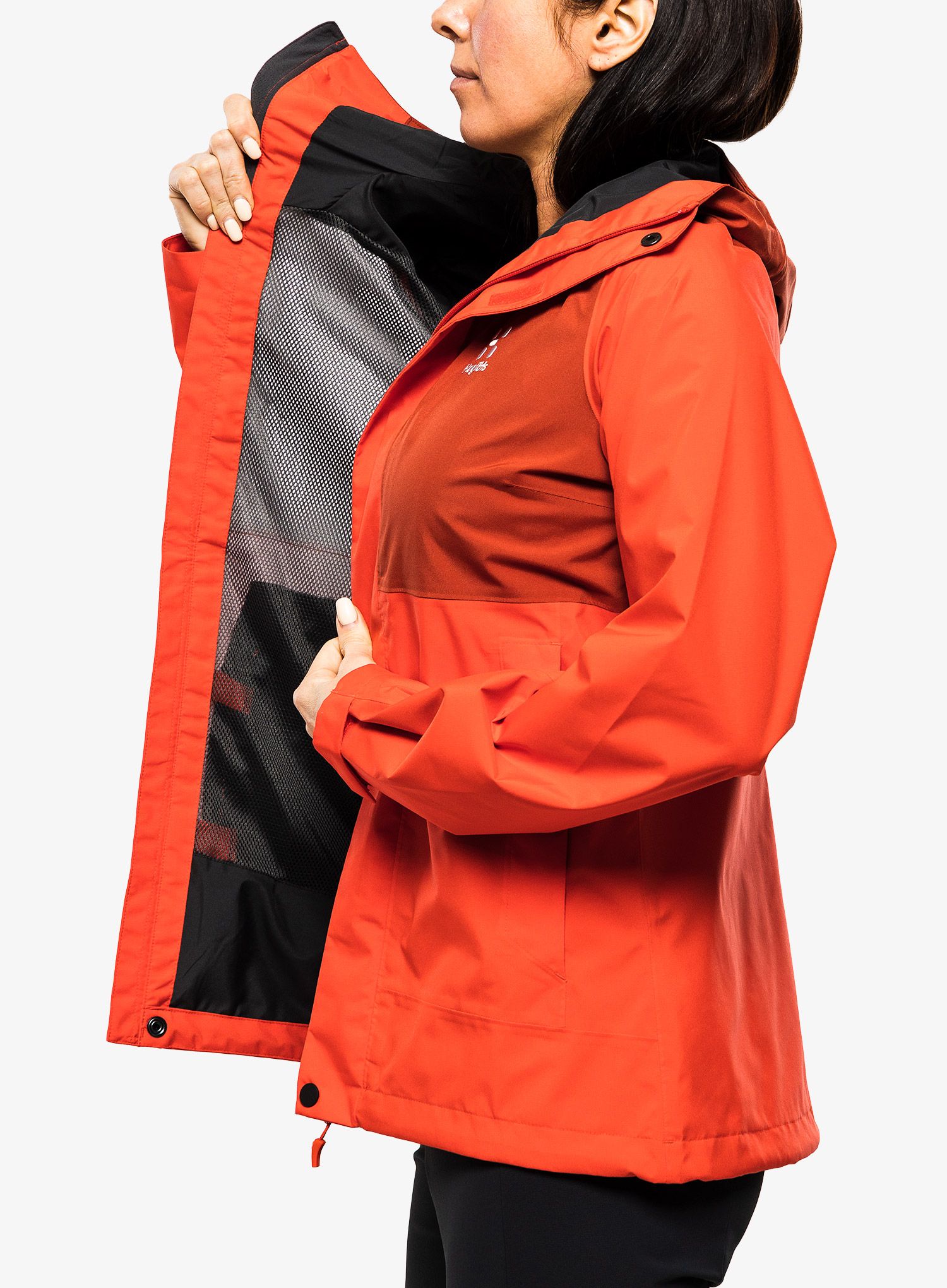 Ženska kišna jakna Haglofs Koyal Proof Jacket - poppy red/corrosion