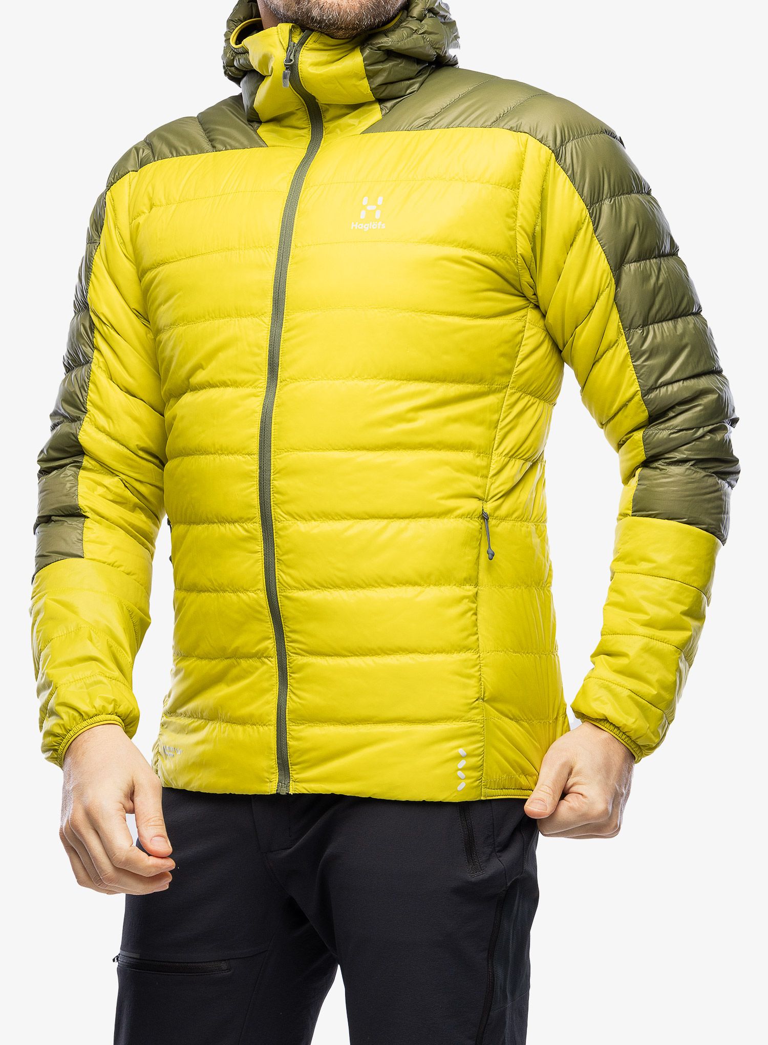 Pernata jakna Haglofs L.I.M Down Hood - aurora/olive green