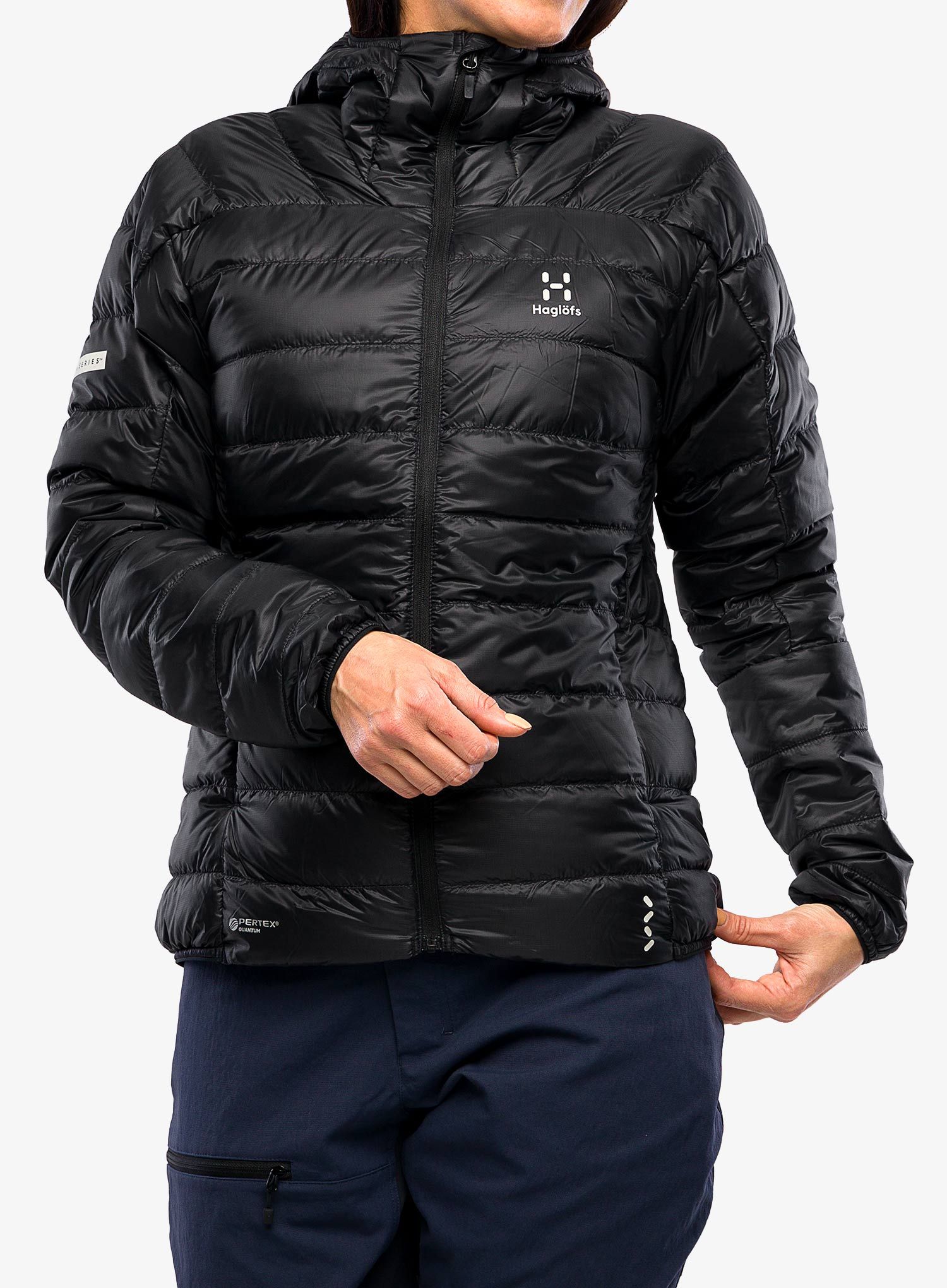 Ženska perjana jakna Haglofs L.I.M Down Hood - true black