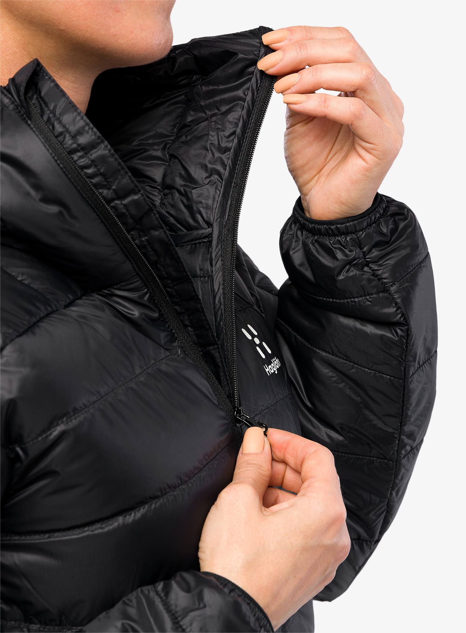 Ženska perjana jakna Haglofs L.I.M Down Hood - true black