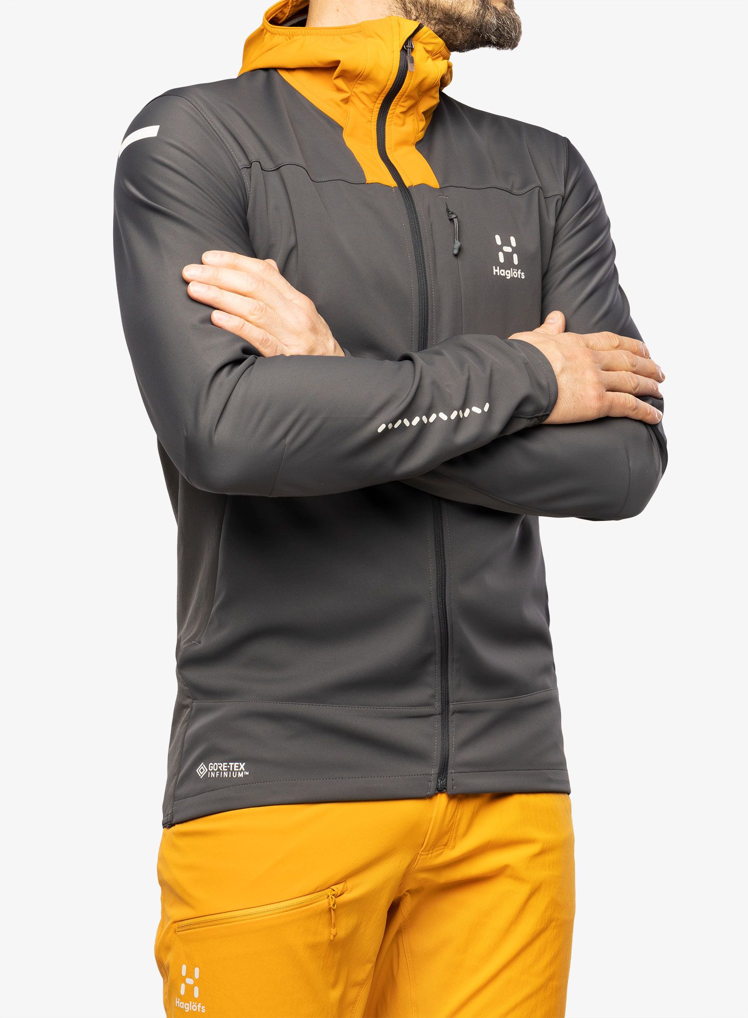 Softshell jakna Haglofs L.I.M Hybrid Softshell Jacket - magnetite/desert yellow