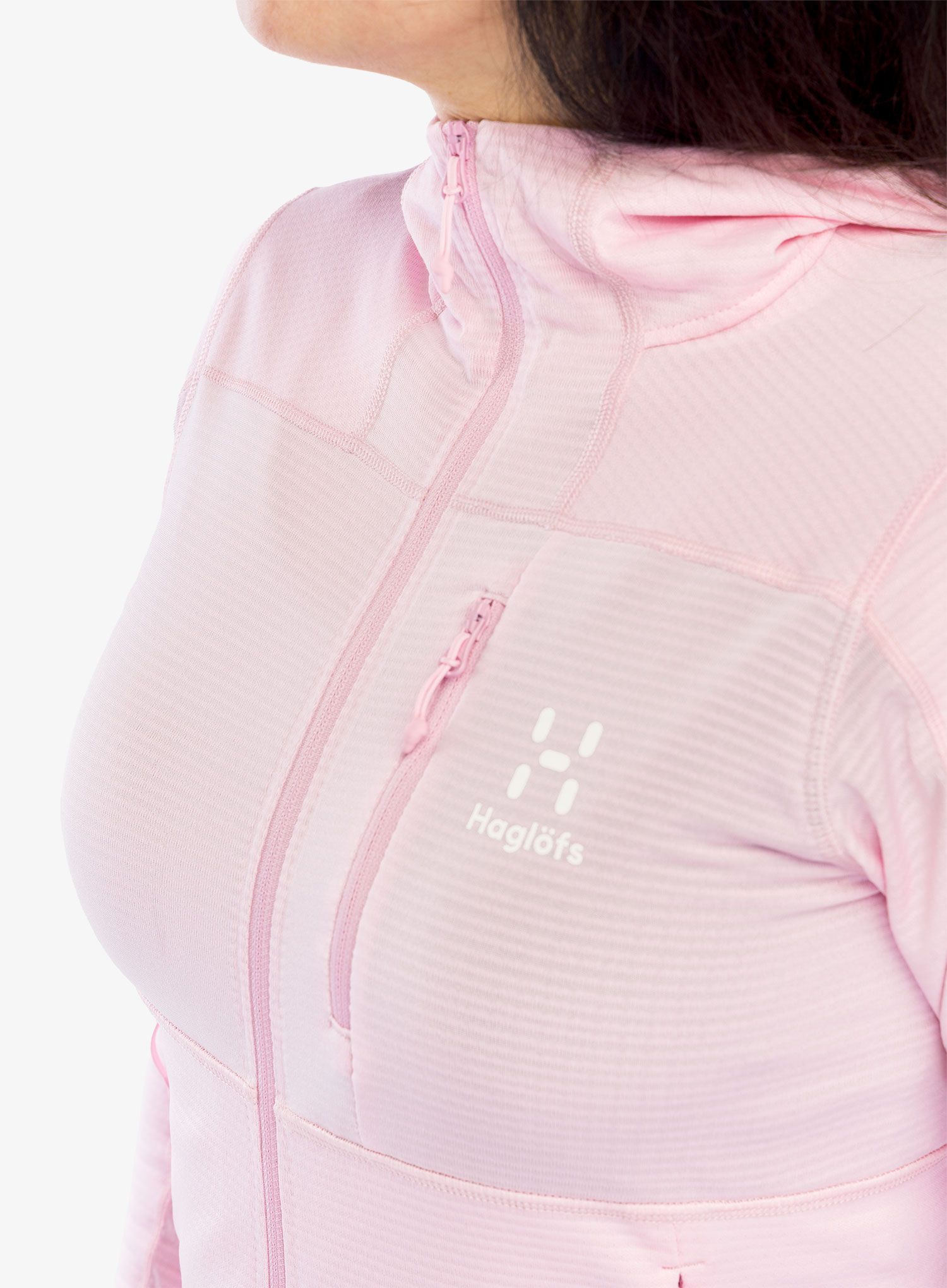 Dukserica s kapuljačom ženska Haglofs L.I.M Mid Fast Hood - fresh pink