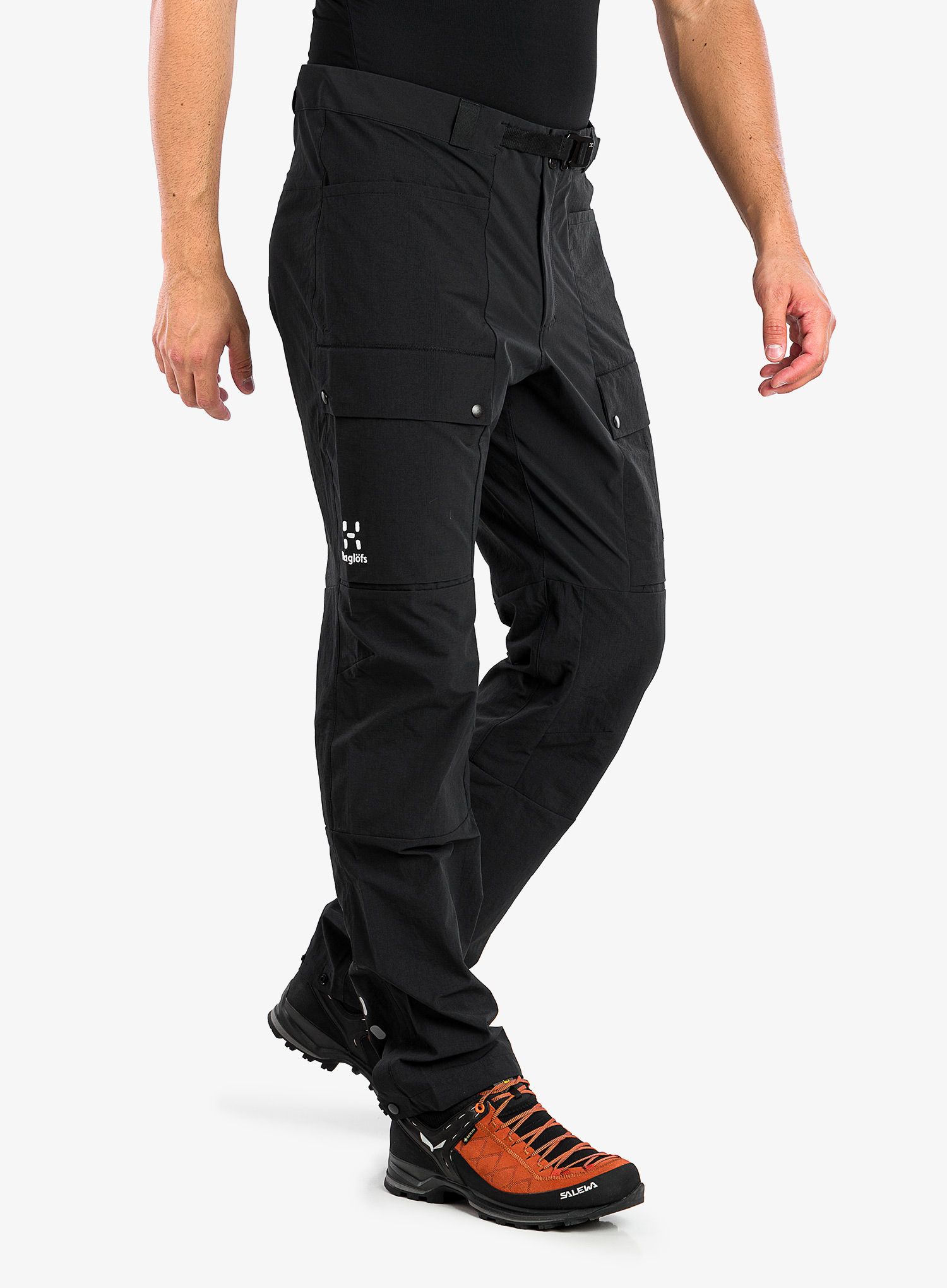 Muške trekking hlače Haglofs L.I.M ZT Pant - true black/zenith red