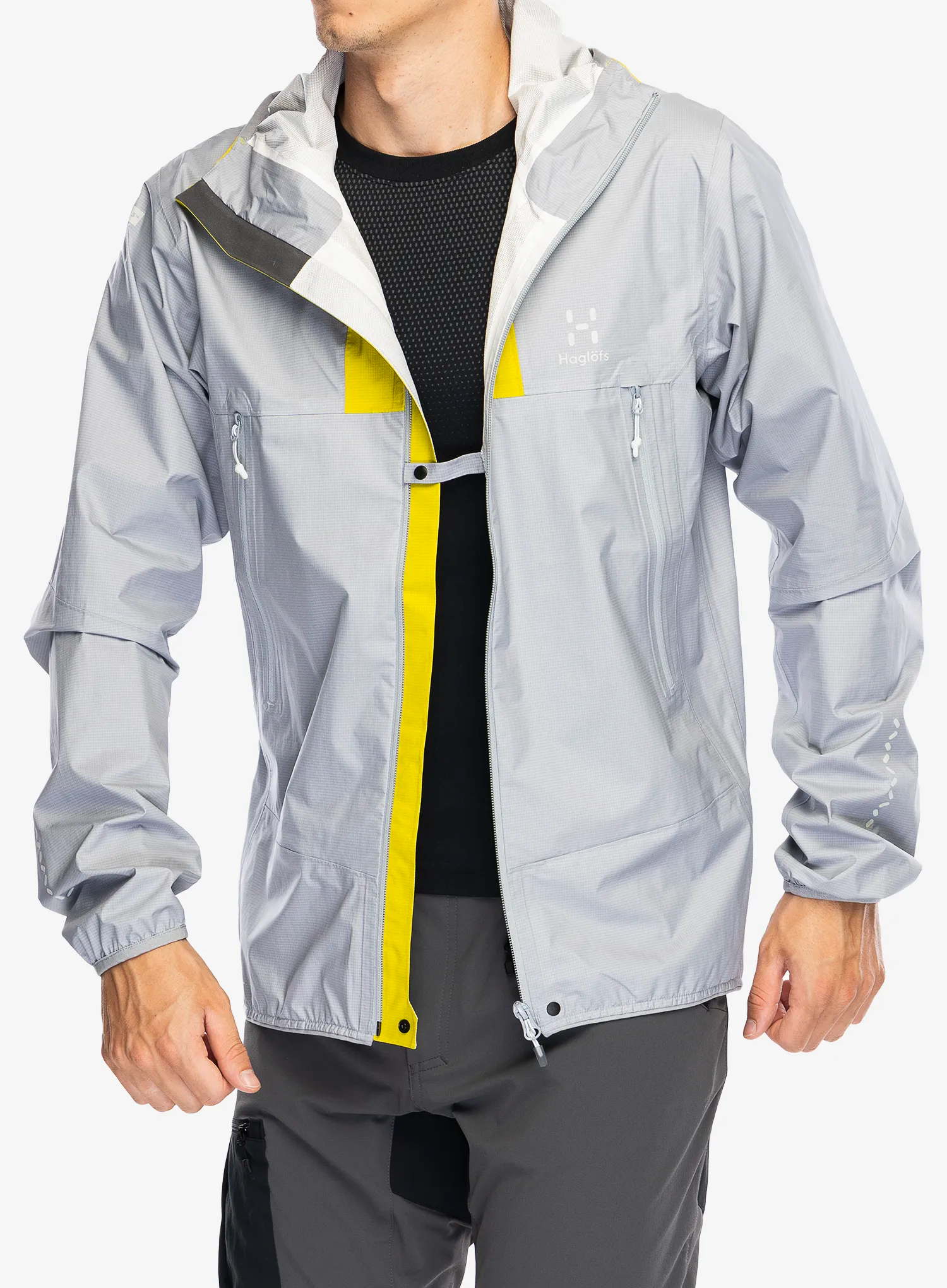Kišna jakna Haglofs L.I.M Proof Jacket - concrete/aurora