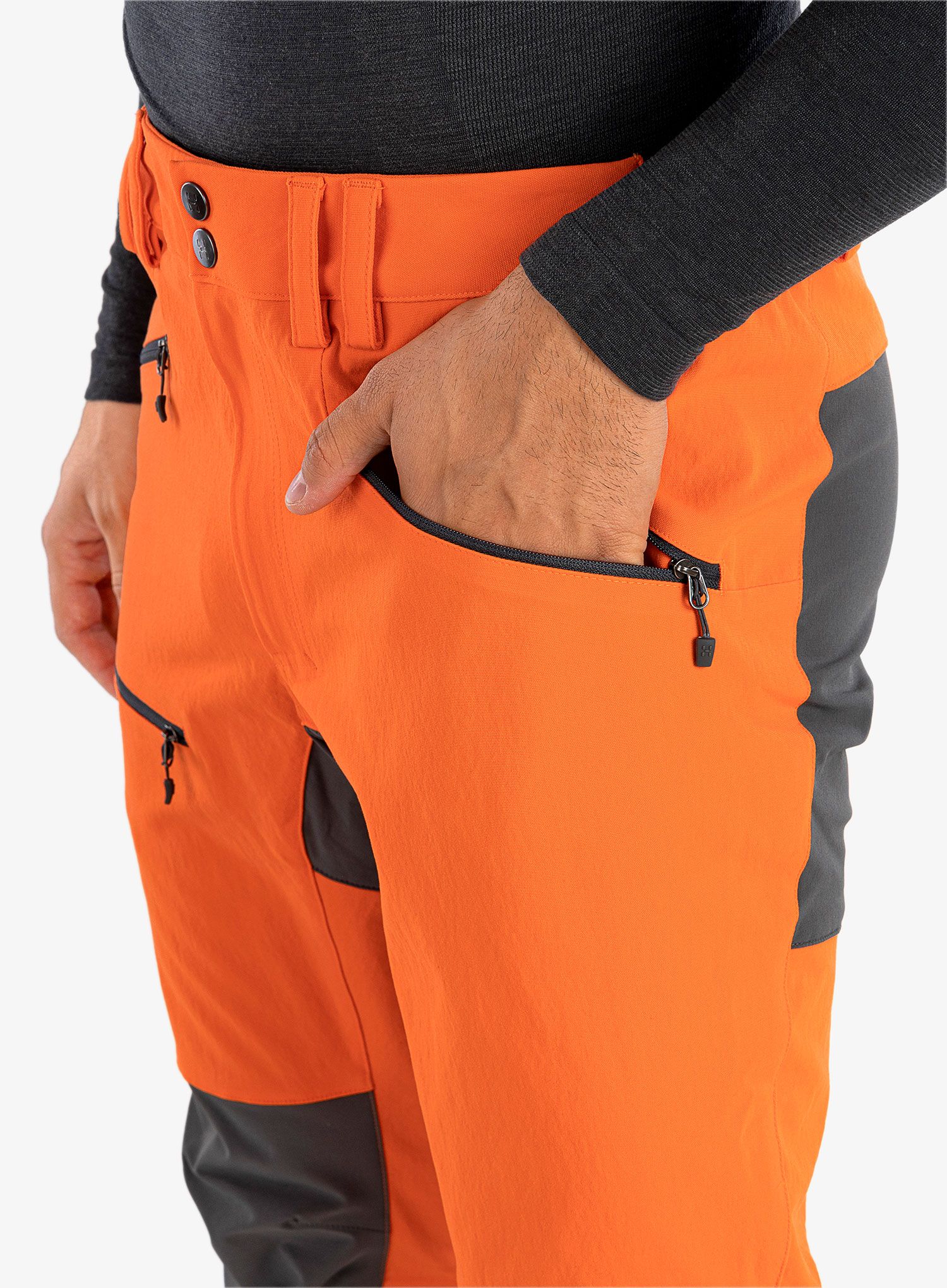 Muške trekking hlače Haglofs Mid Slim Pant - flame orange/magnetite
