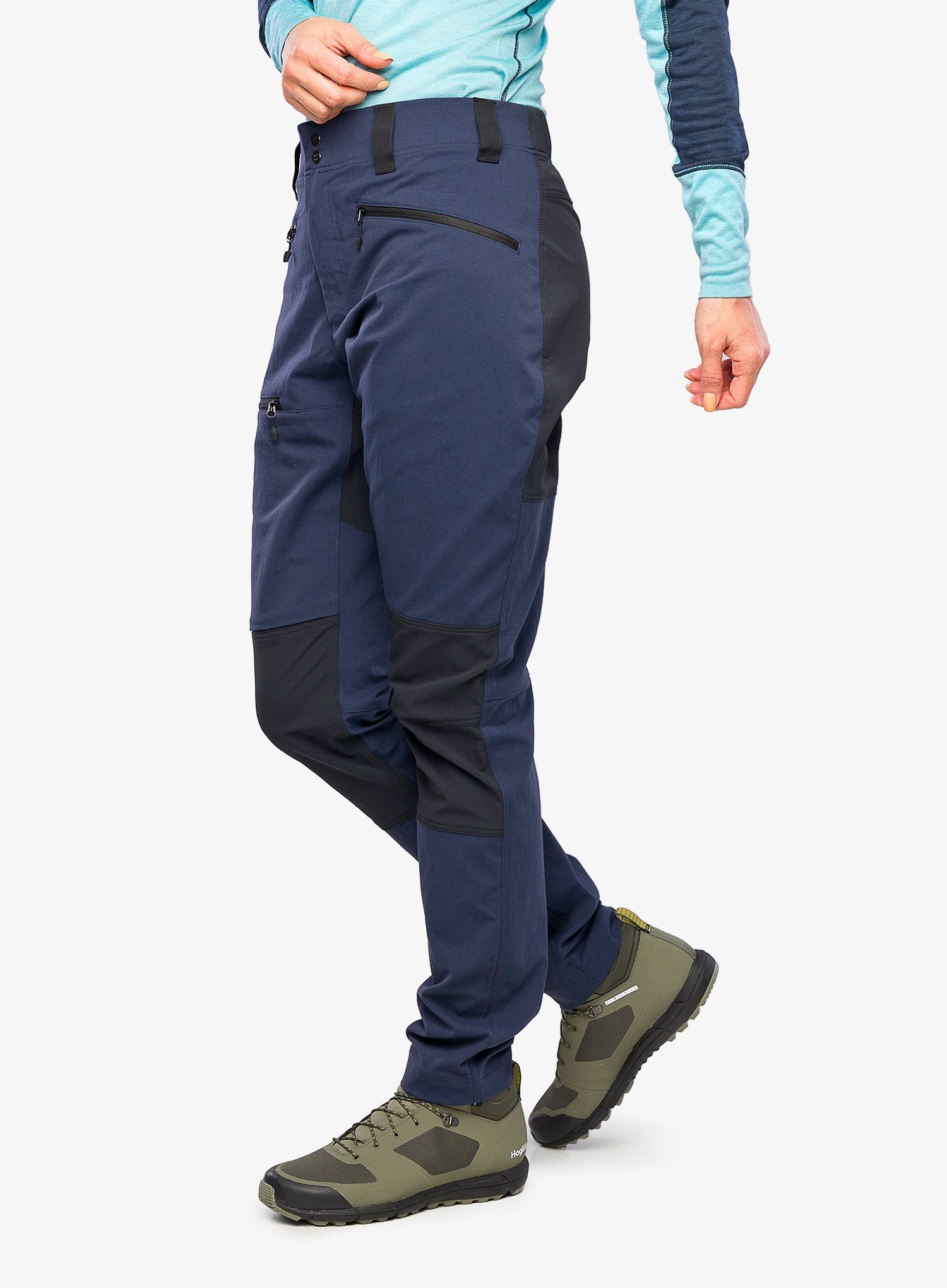 Ženske trekking hlače Haglofs Mid Slim Pant - tarn blue/true black