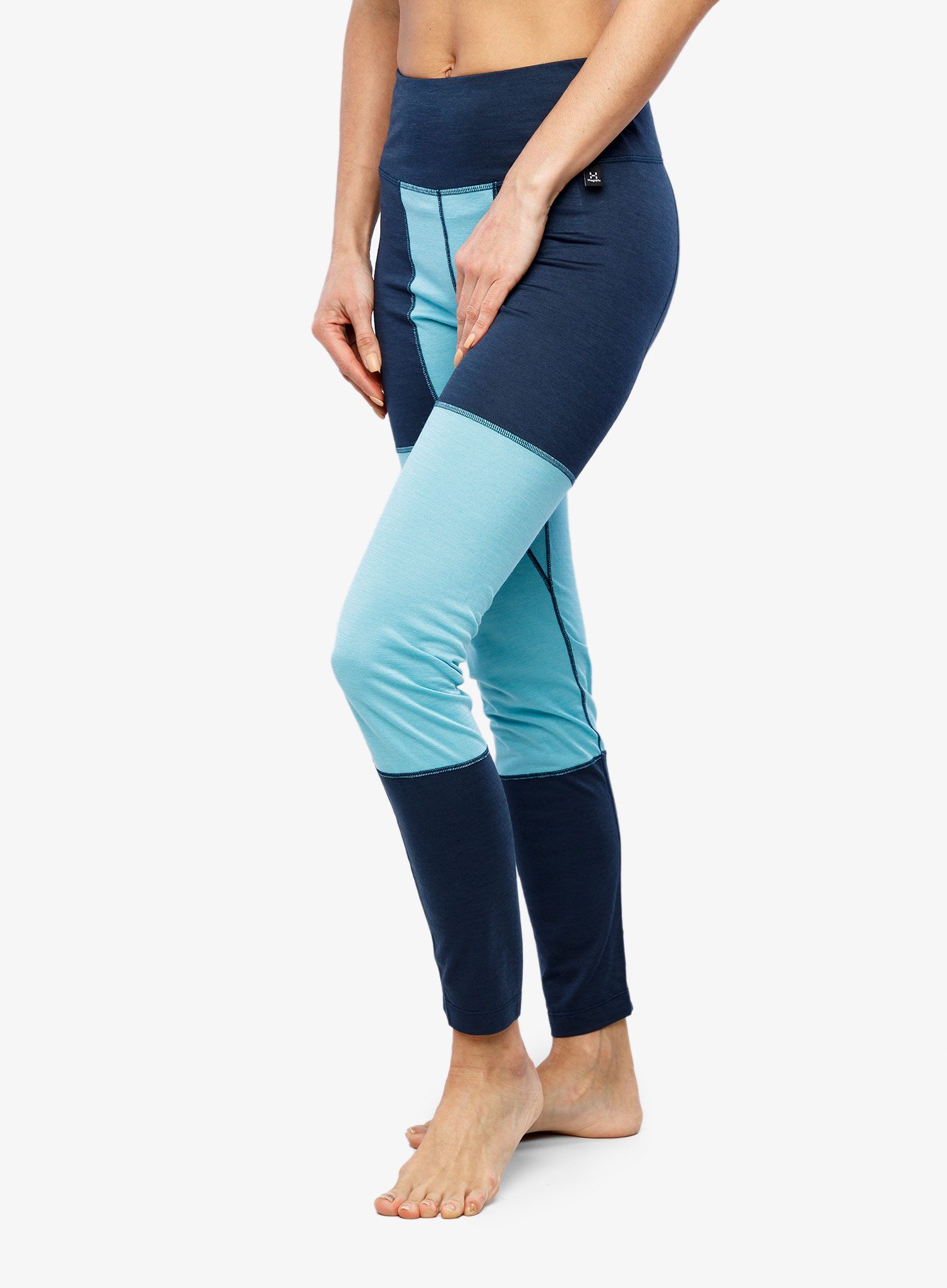Ženske termo tajice Haglofs Natural Blend Tech Long Johns - tarn blue/frost blue