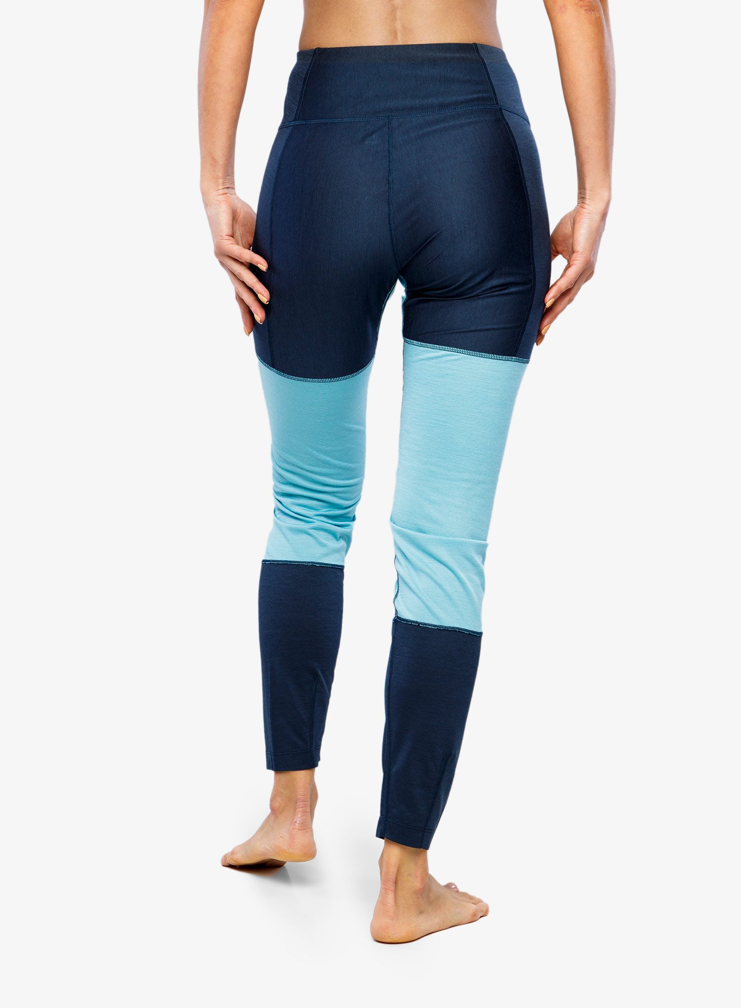 Ženske termo tajice Haglofs Natural Blend Tech Long Johns - tarn blue/frost blue