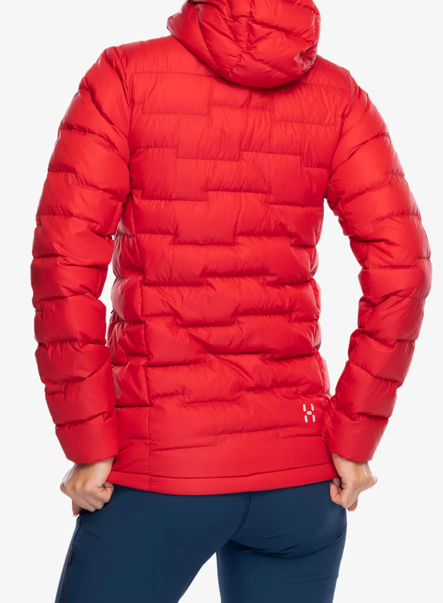 Ženska perjana jakna Haglofs ROC Flash Down Hood - bright red
