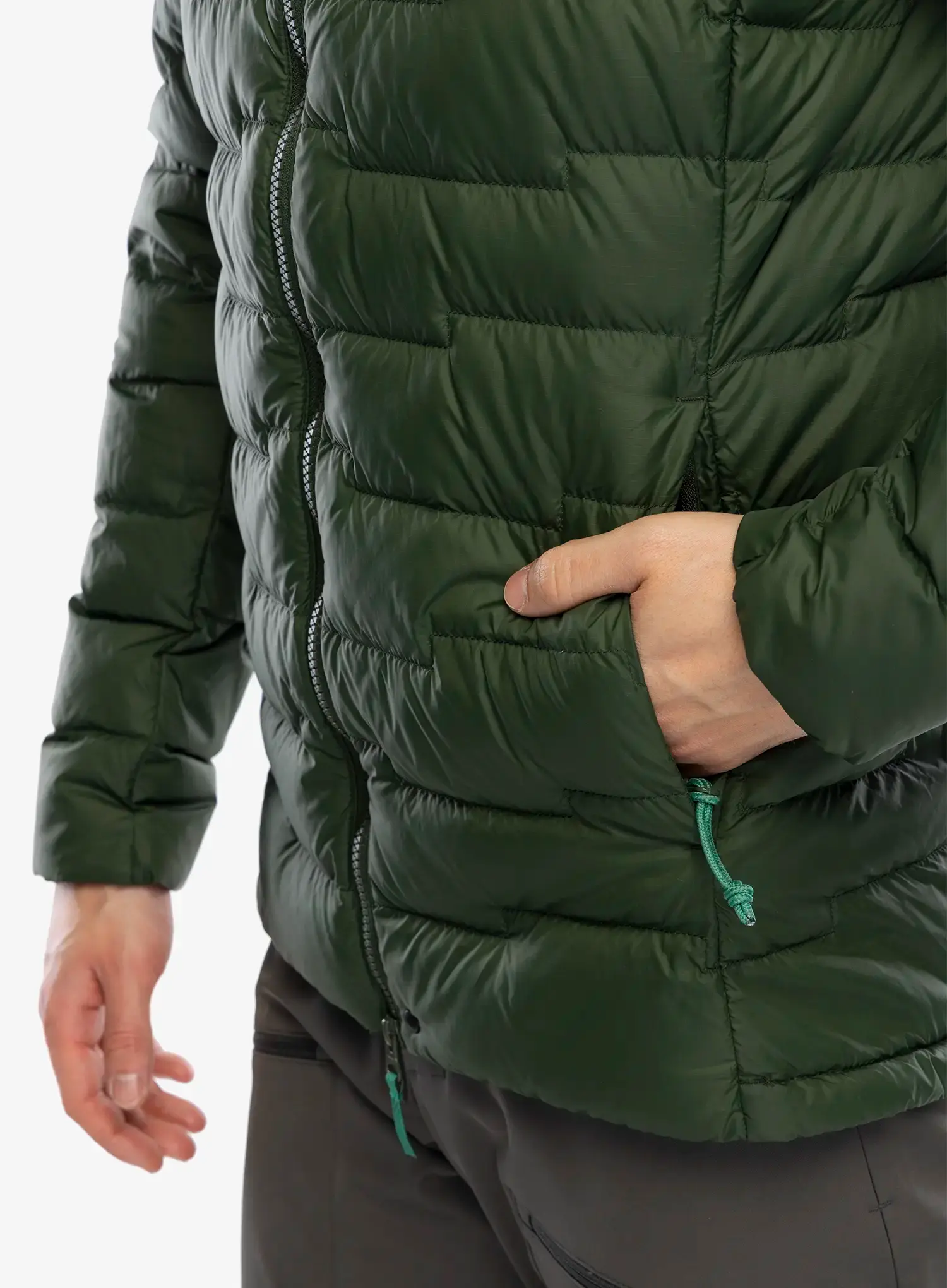 Pernata jakna Haglofs ROC Flash Down Hood - seaweed green