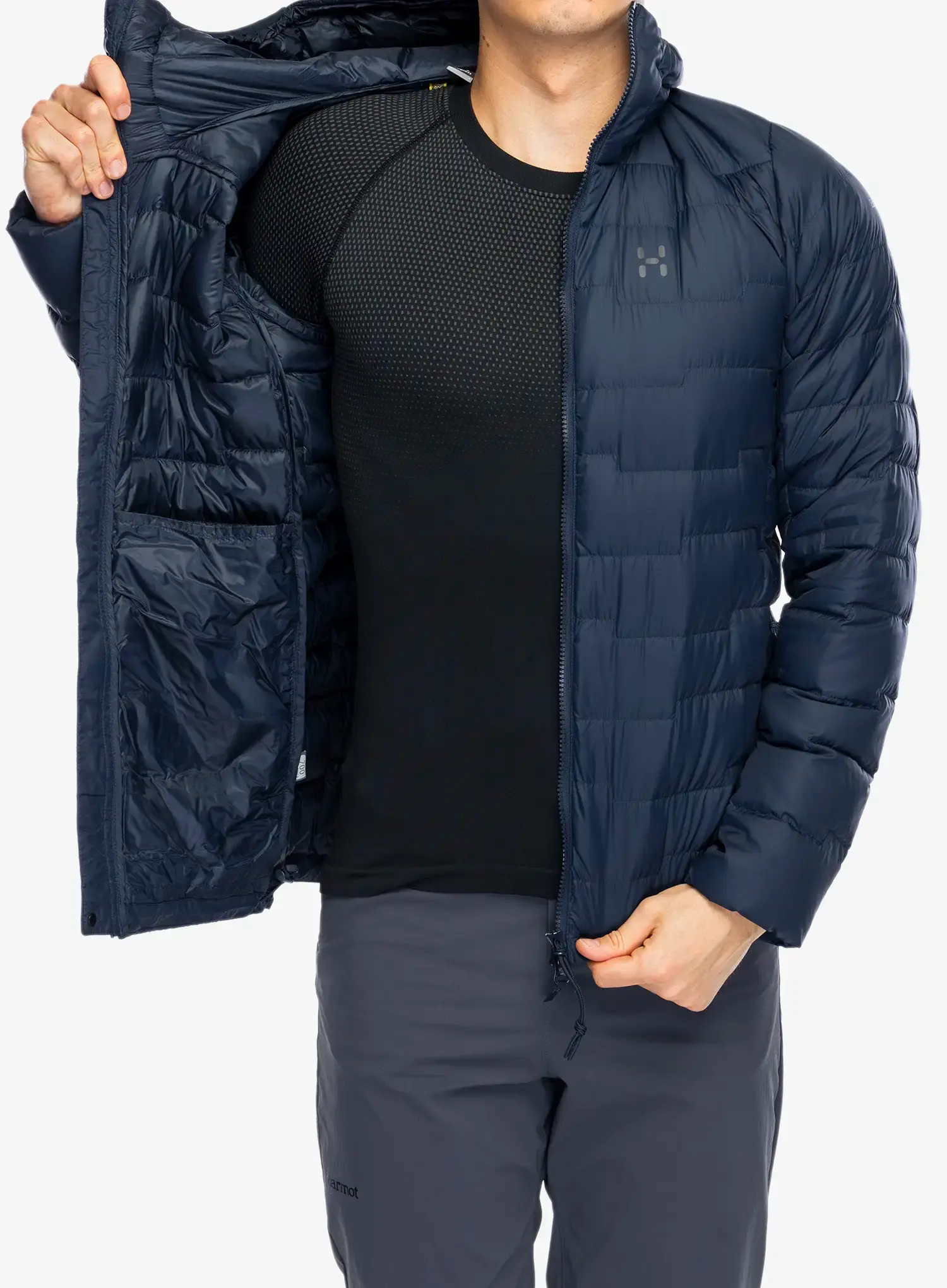 Pernata jakna Haglofs ROC Flash Down Hood - tarn blue