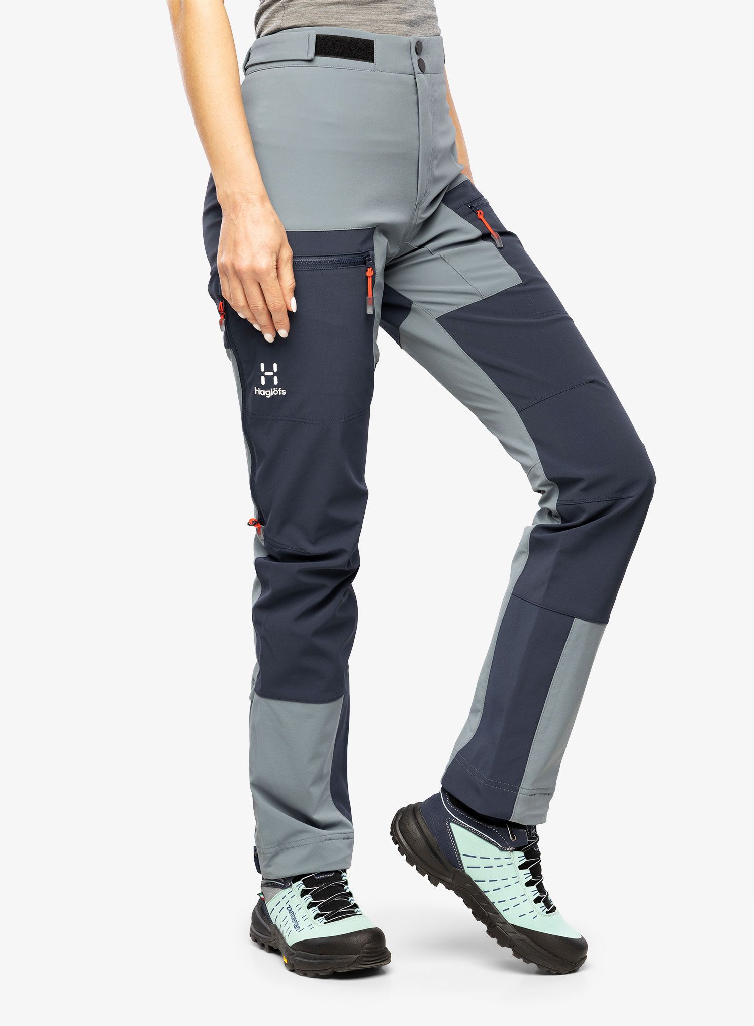 Ženske softshell hlače Haglofs ROC Sight Softshell Pant - steel blue/tarn blue