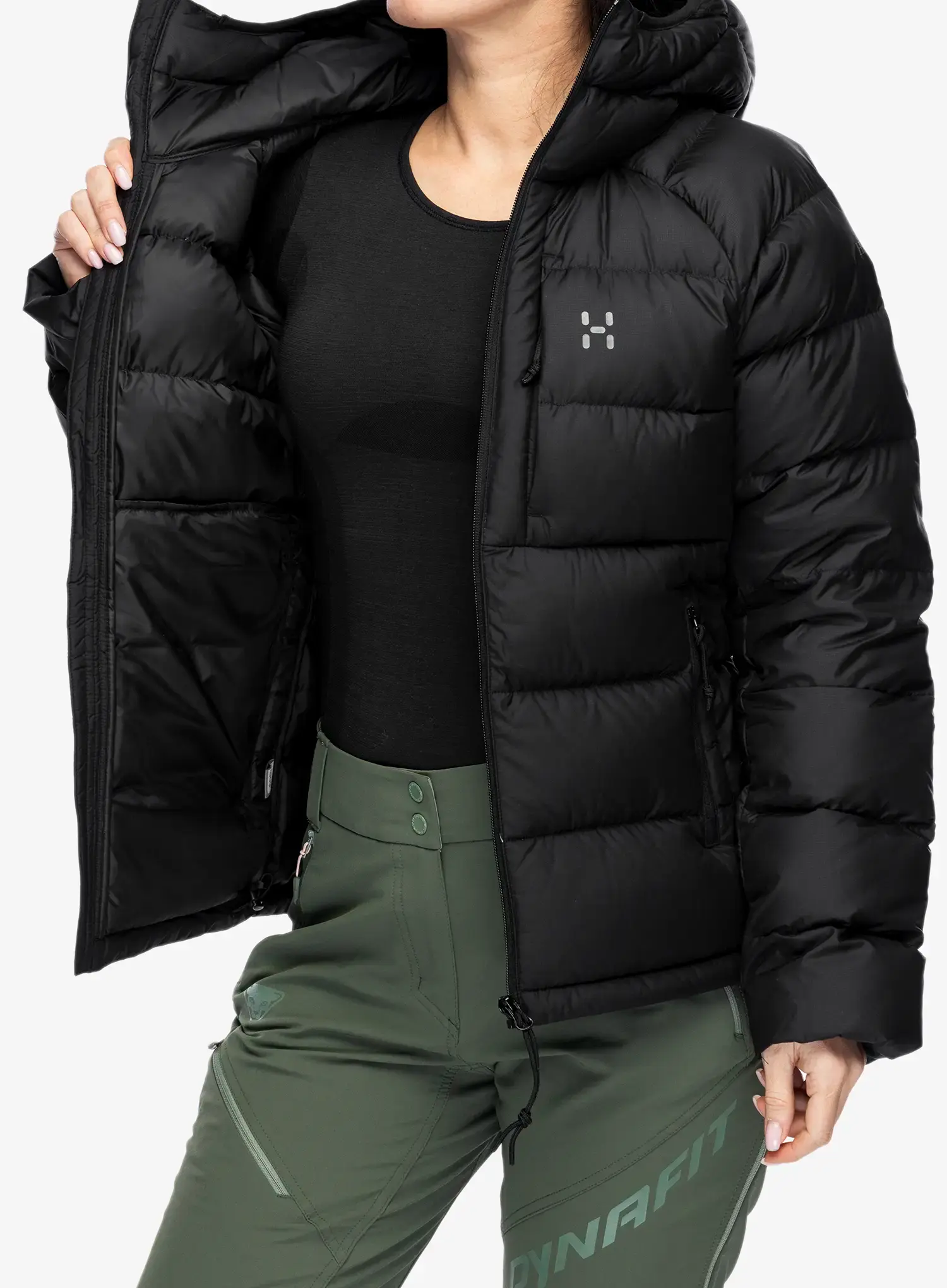 Ženska perjana jakna Haglofs Rosson Down Hood - true black