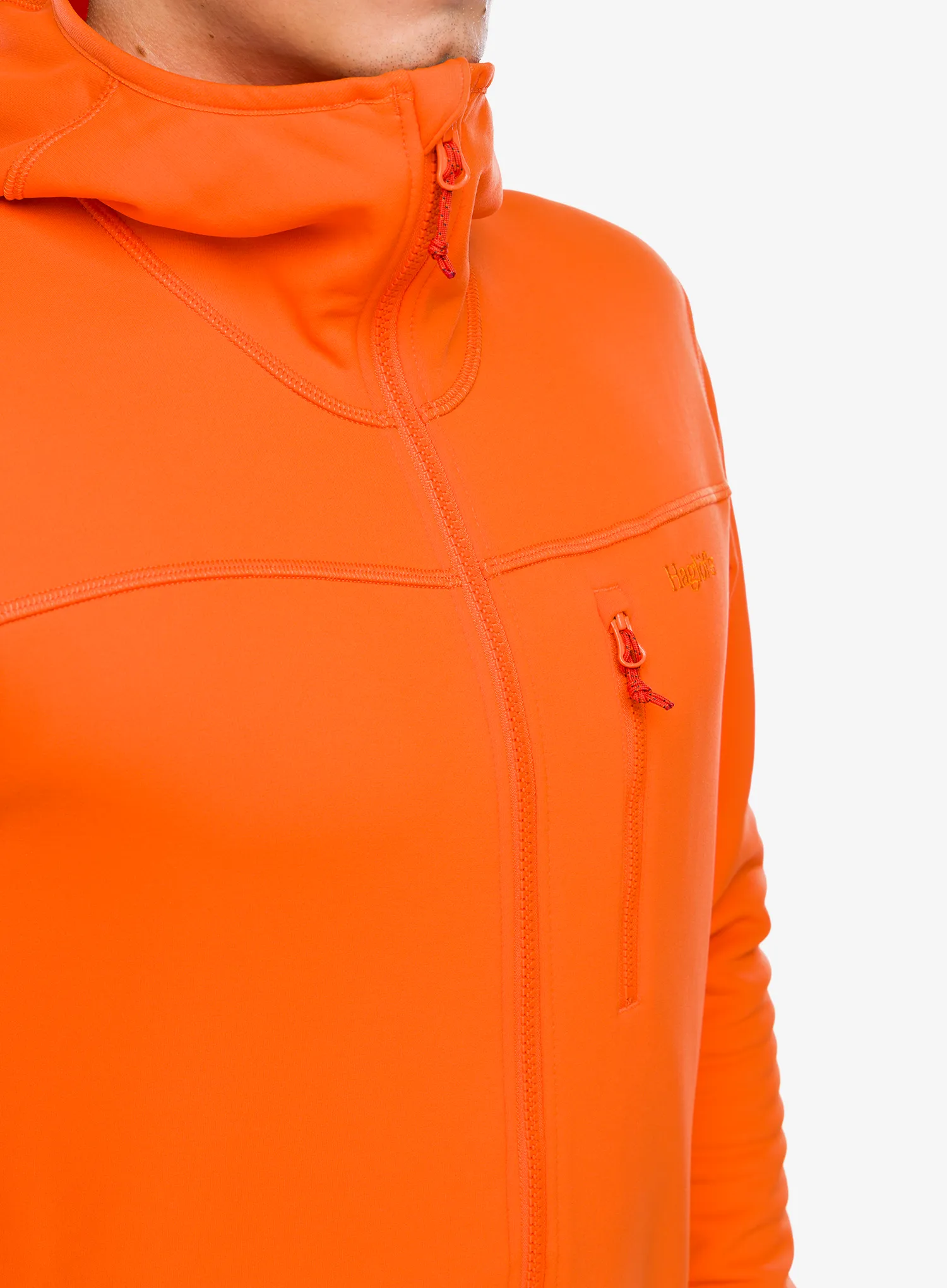 Dukserica od flisa Haglofs Rosson Mid Hood - blaze orange