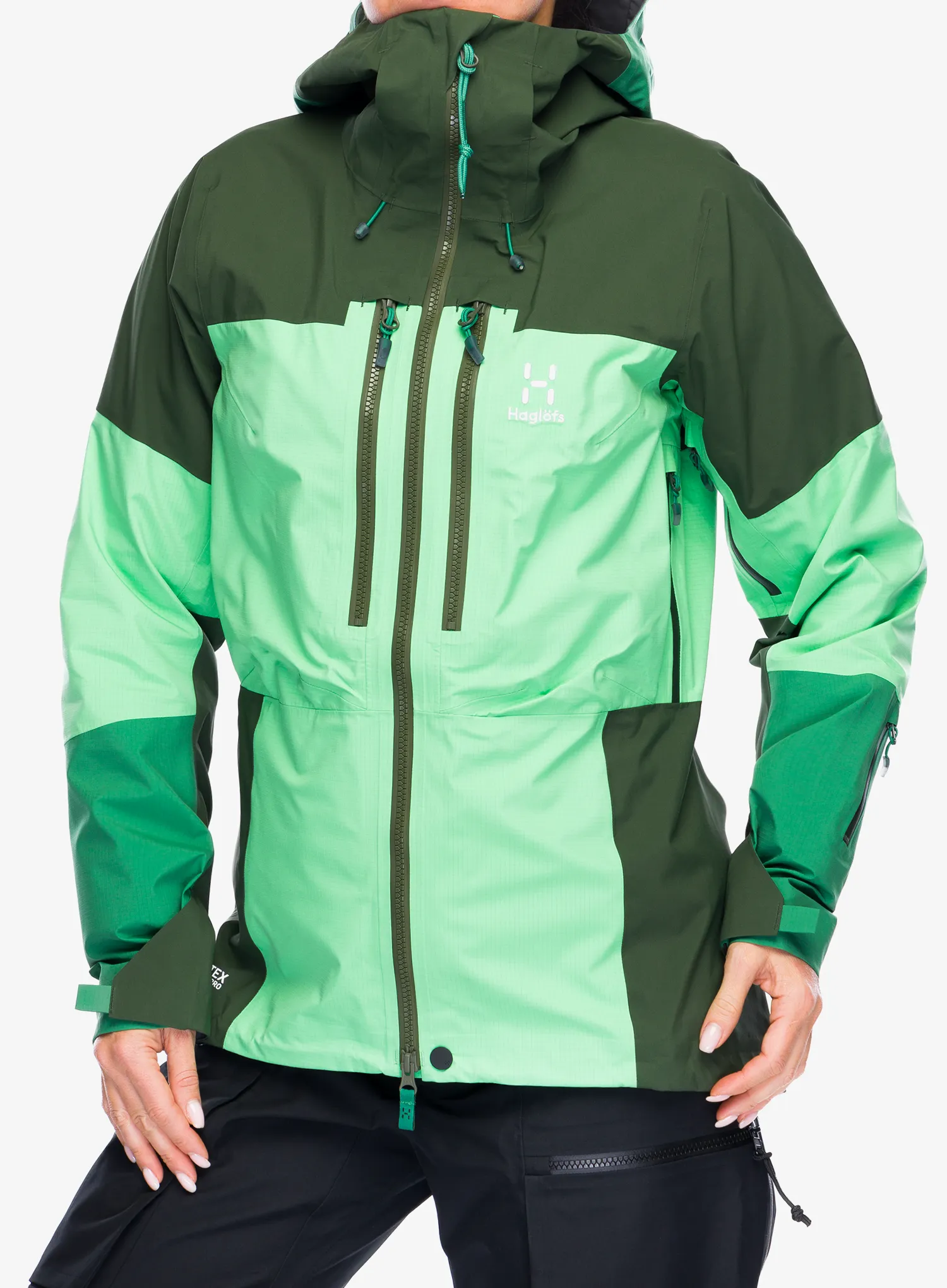 GORE TEX jakna Haglofs Spitz GTX PRO Jacket - mint stone/seaweed green