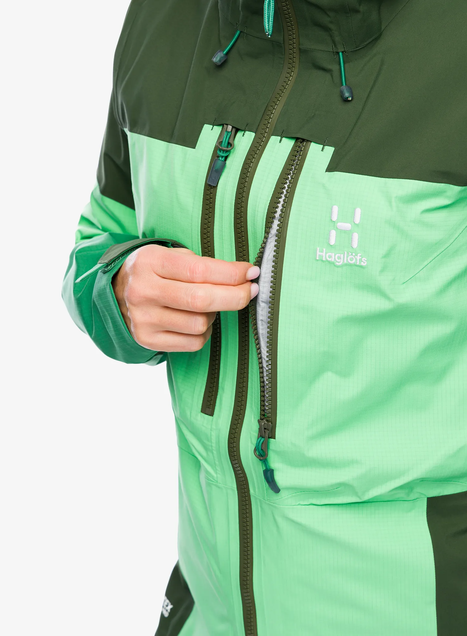 GORE TEX jakna Haglofs Spitz GTX PRO Jacket - mint stone/seaweed green