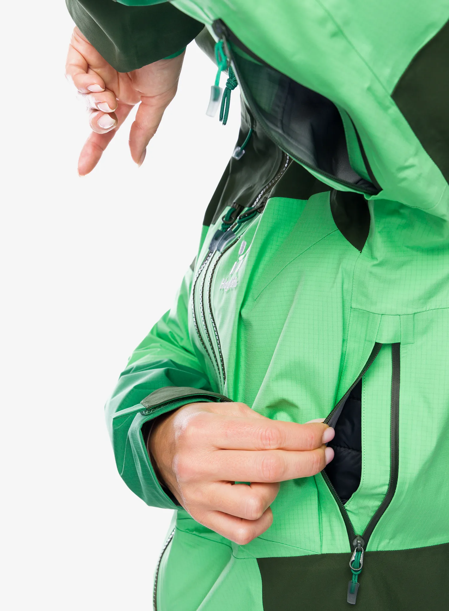 GORE TEX jakna Haglofs Spitz GTX PRO Jacket - mint stone/seaweed green