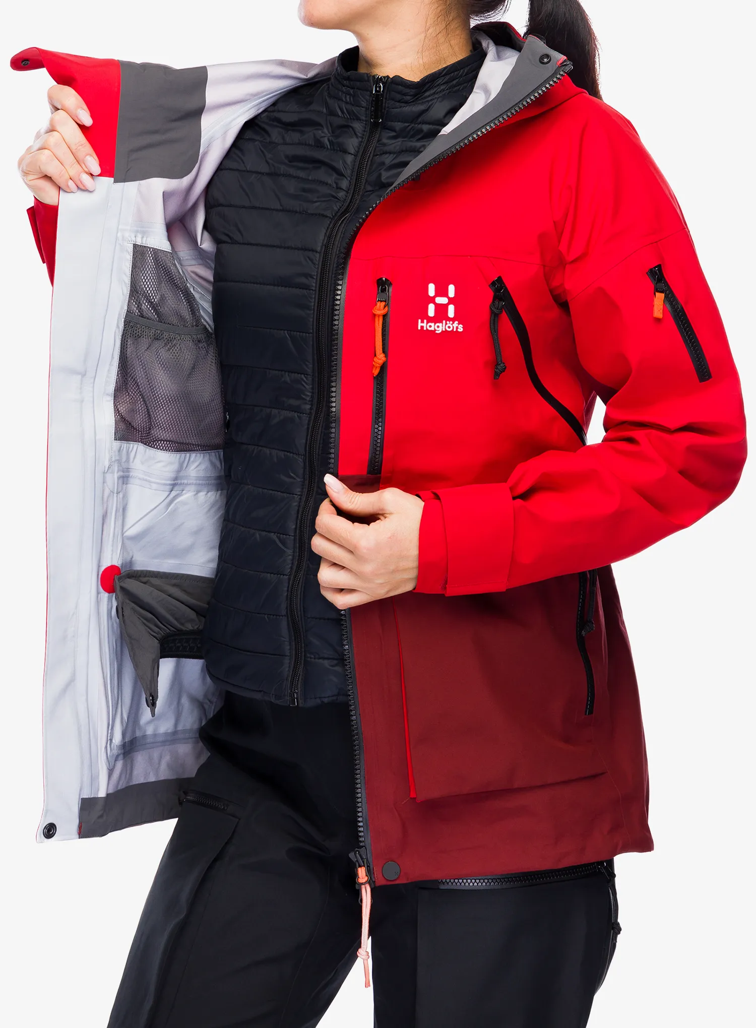 Ženska jakna s membranom Haglofs Vassi GTX Jacket - bright red/carmine red