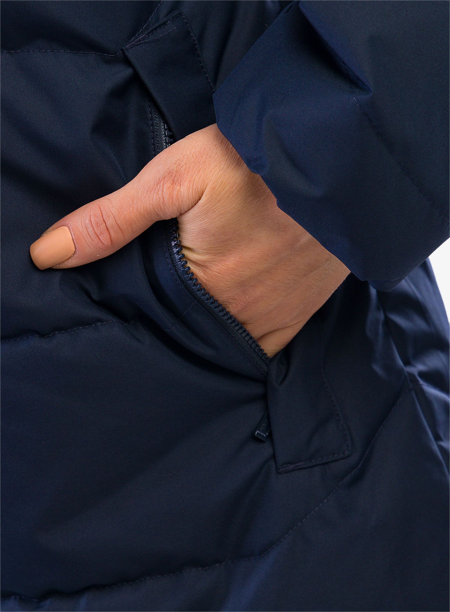 Ženski perjani kaput Helly Hansen Aden Down Parka - navy
